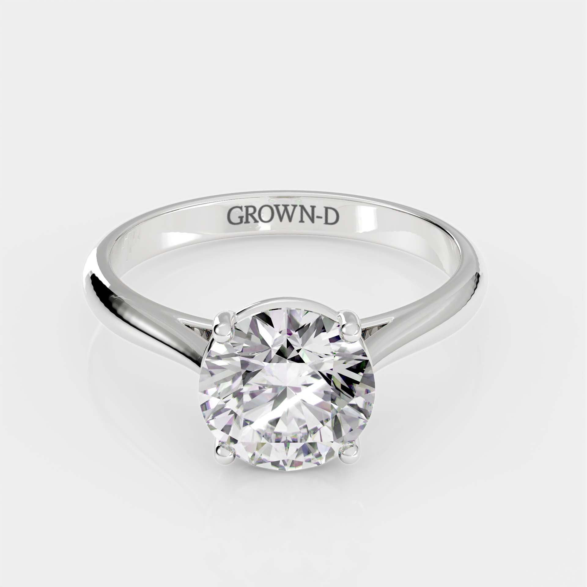 Round Solitaire With Slim Band – 1.5 CT