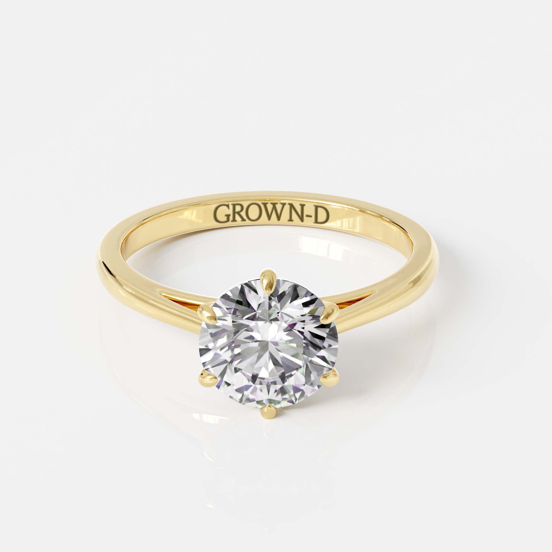 Classic 6-Prong Round Solitaire Ring – 1 CT