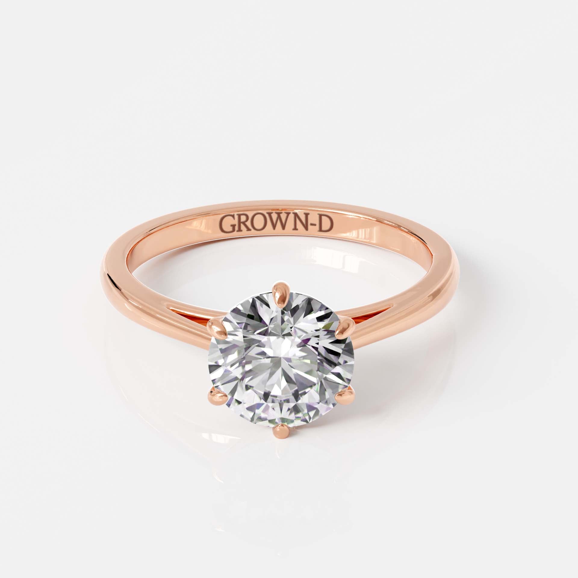 Classic 6-Prong Round Solitaire Ring – 1 CT