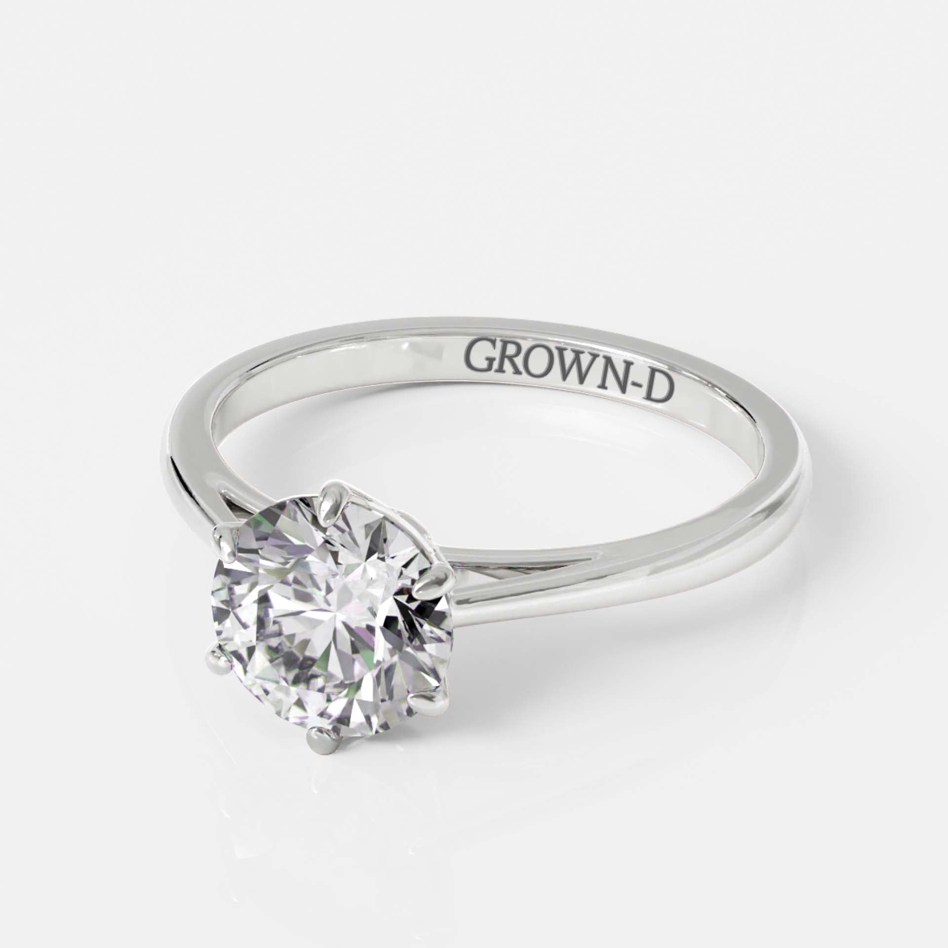 Classic 6-Prong Round Solitaire Ring – 1 CT