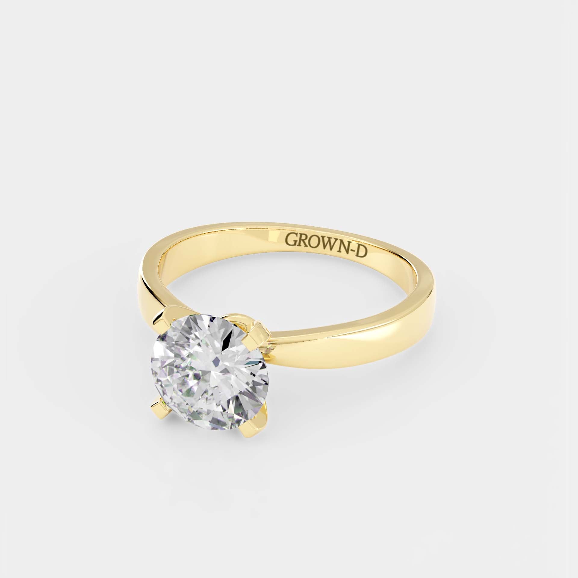Round Solitaire With Square Band – 1.5 CT