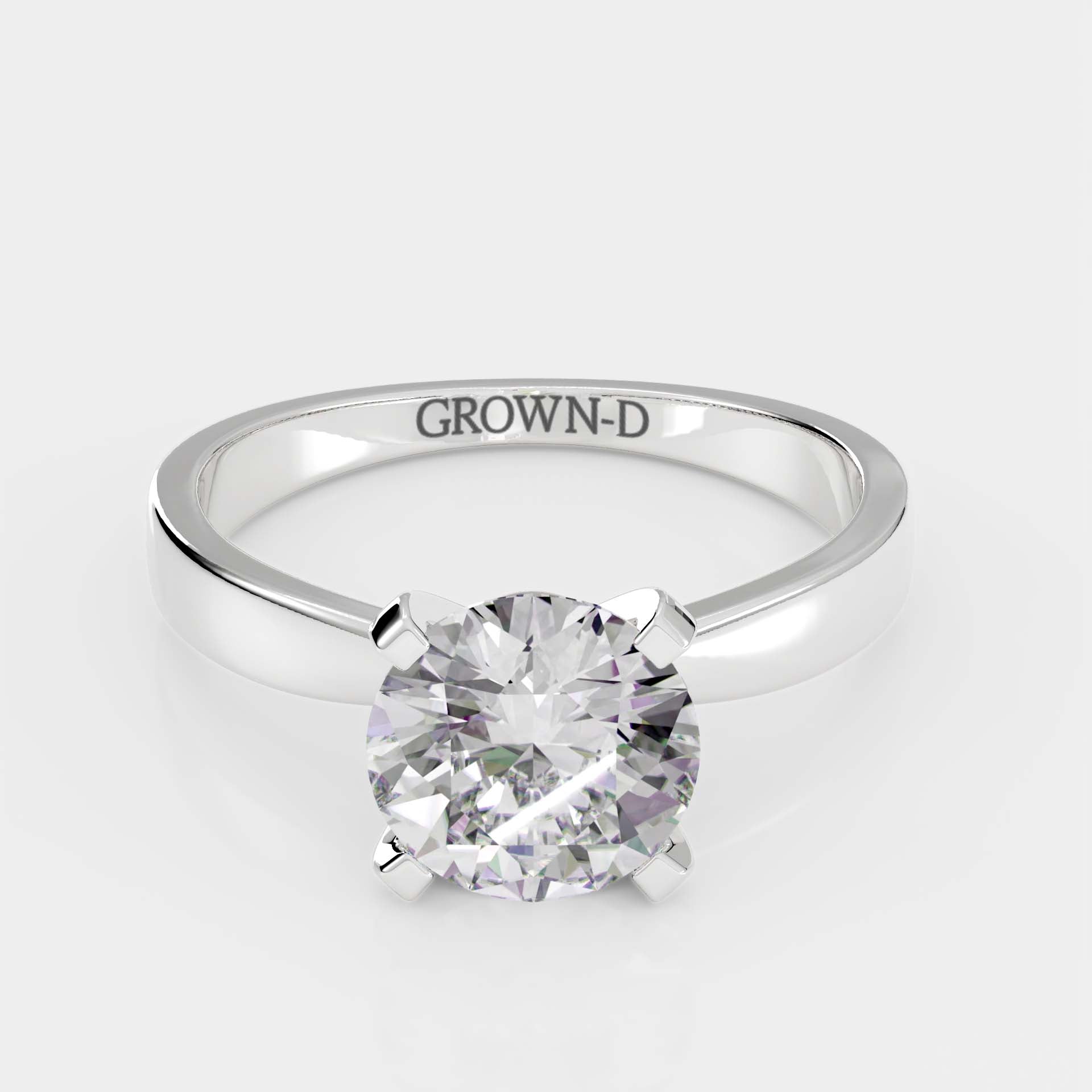 Round Solitaire With Square Band – 1.5 CT