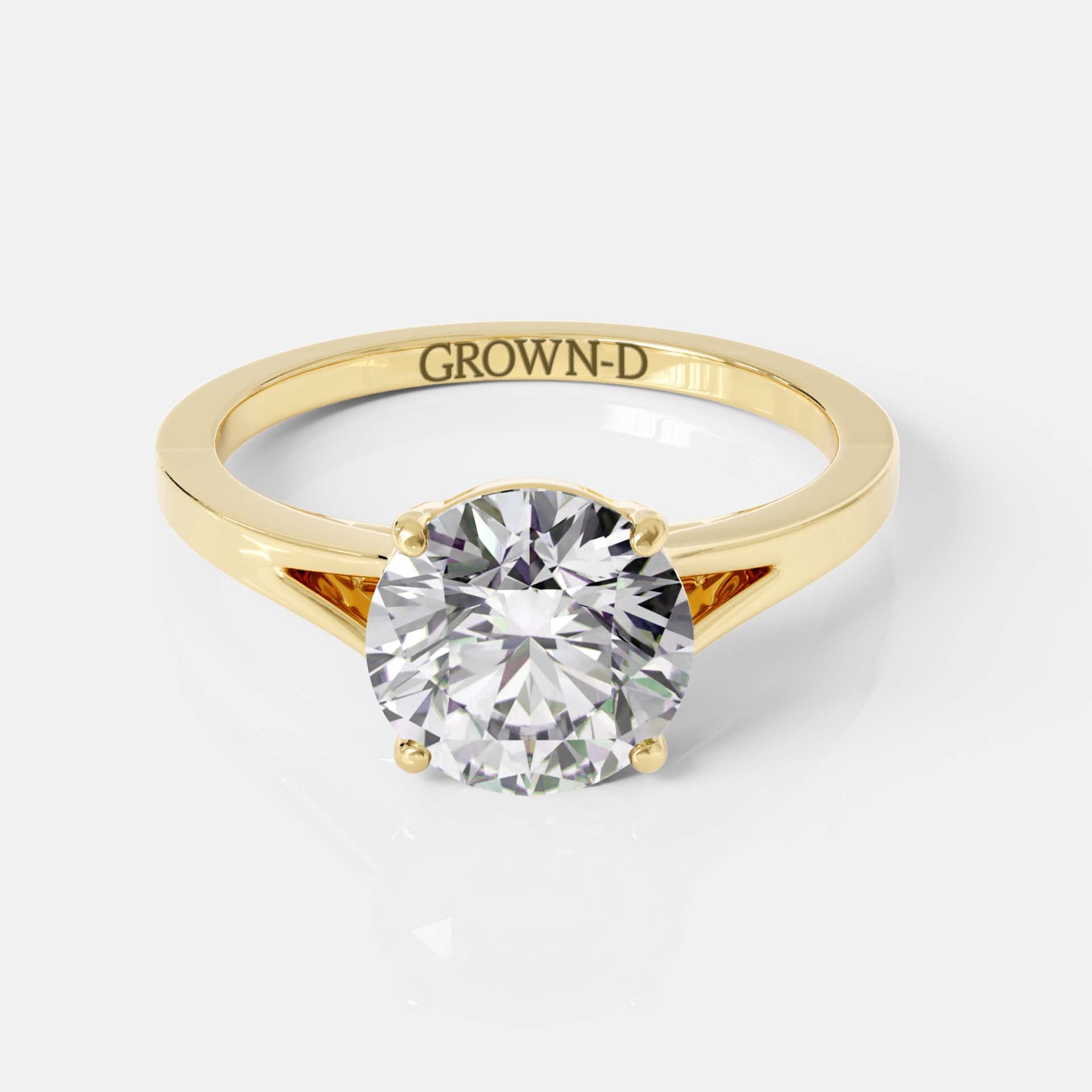 Unique Solitaire Ring, Split Shank – 2 CT