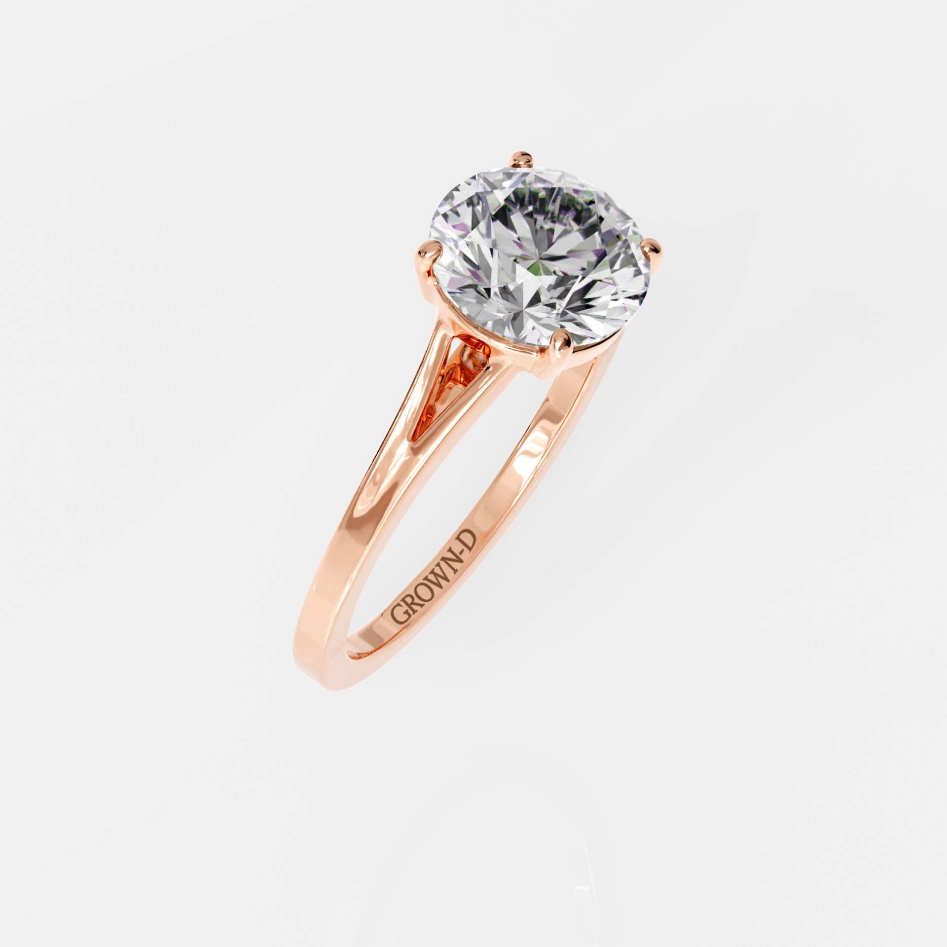 Unique Solitaire Ring, Split Shank – 2 CT