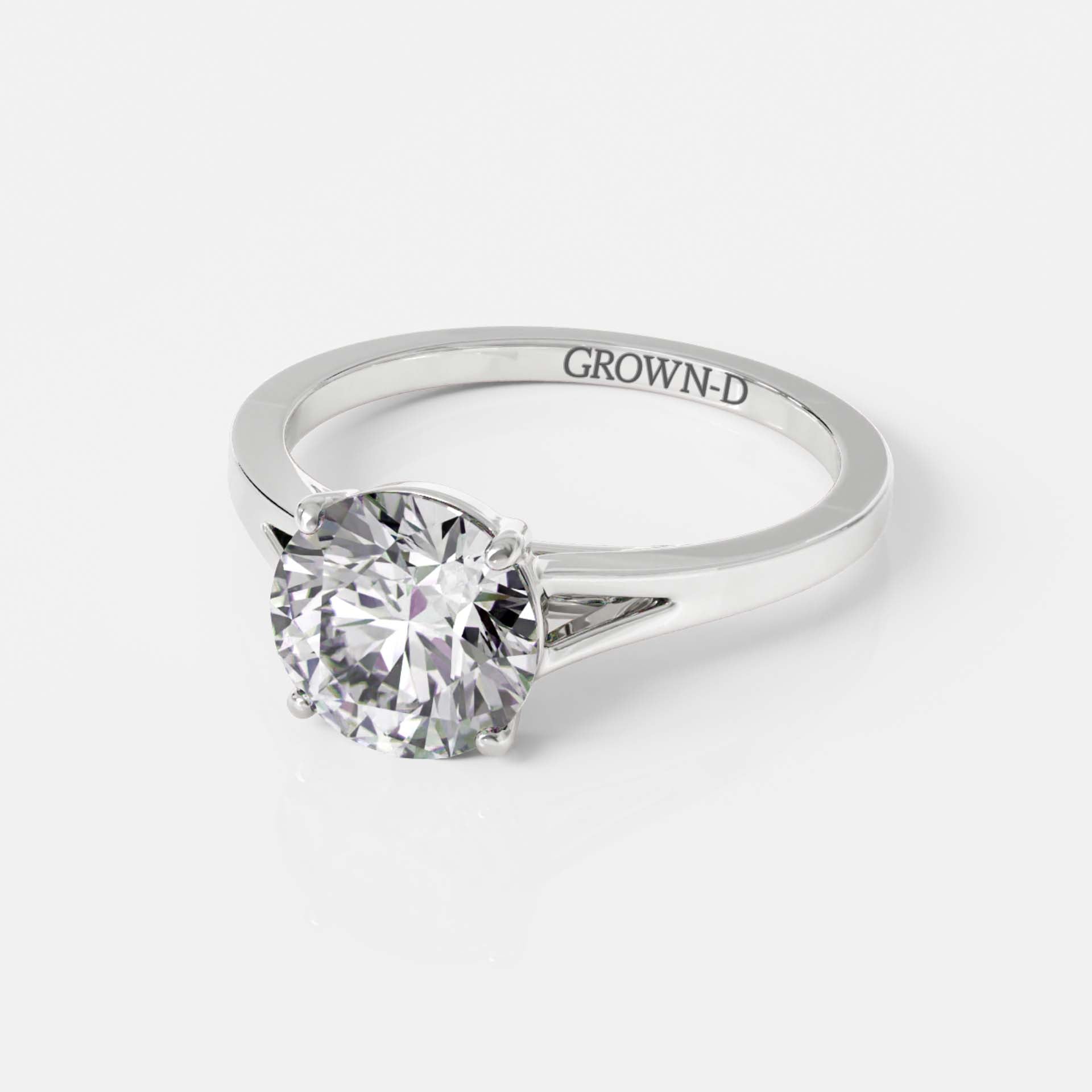 Unique Solitaire Ring, Split Shank – 2 CT