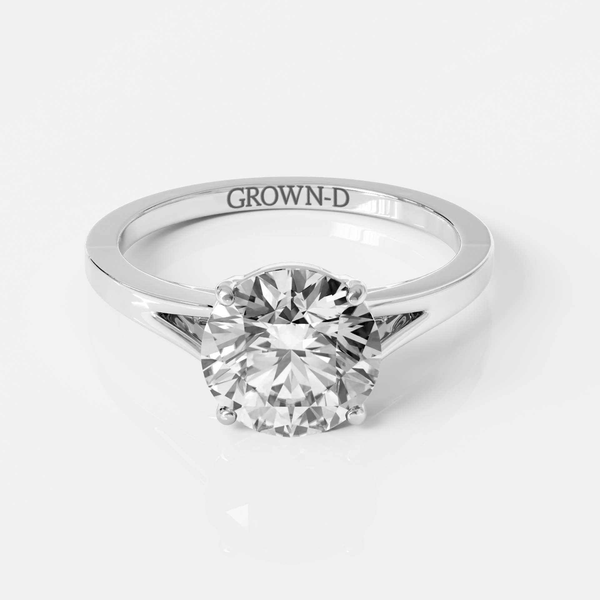 Unique Solitaire Ring, Split Shank – 2 CT