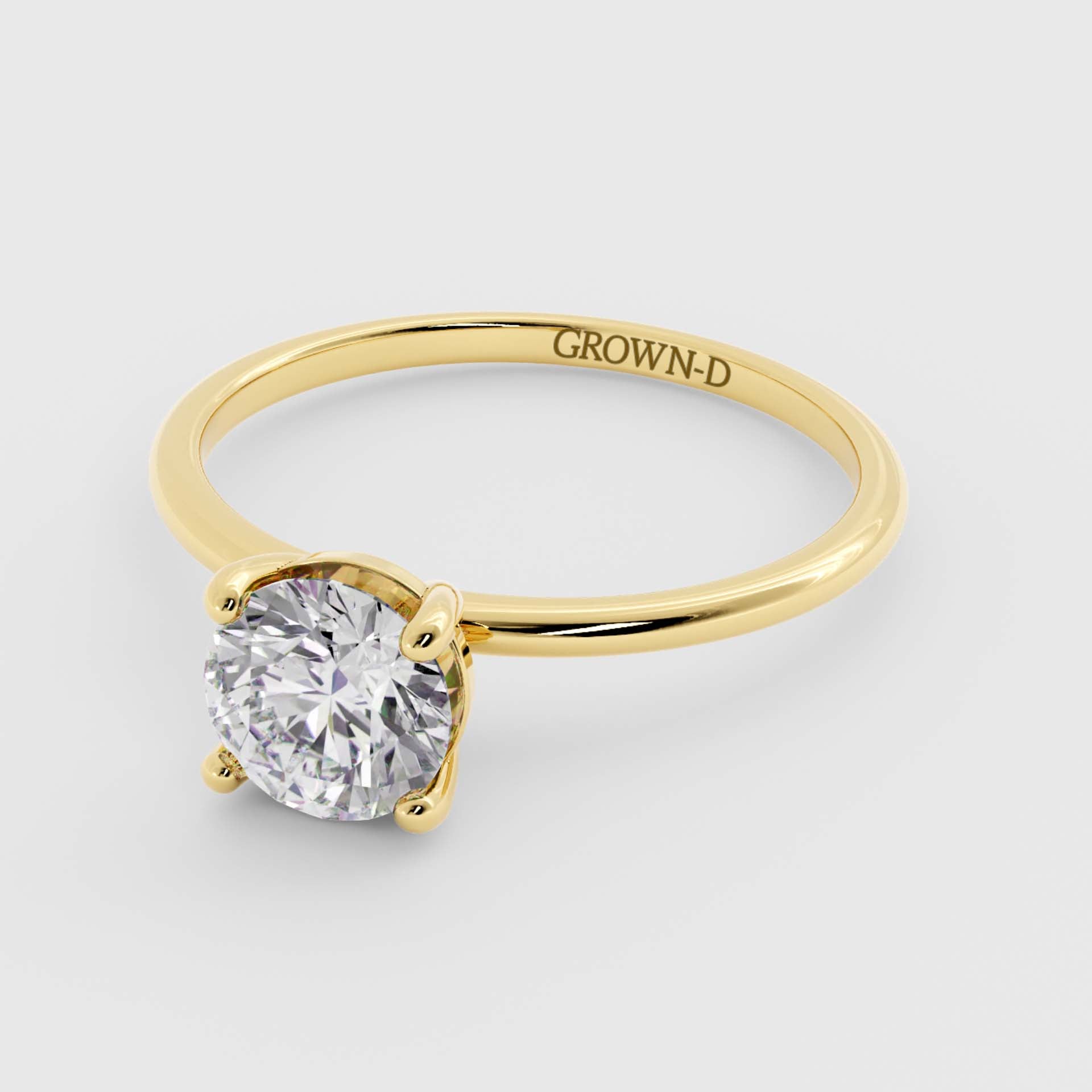 Classic 1.5mm Round Solitaire Ring – 1 CT