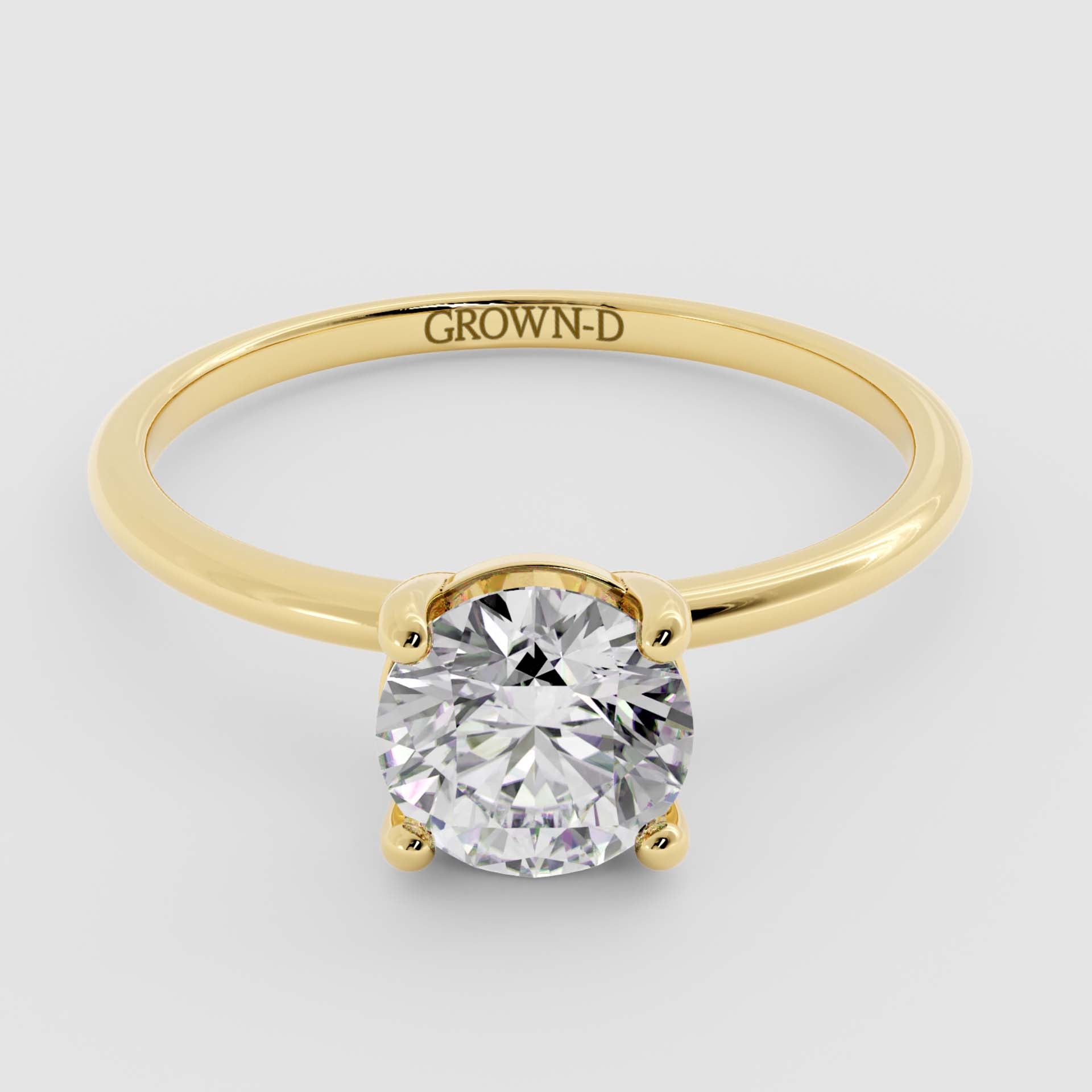 Classic 1.5mm Round Solitaire Ring – 1 CT