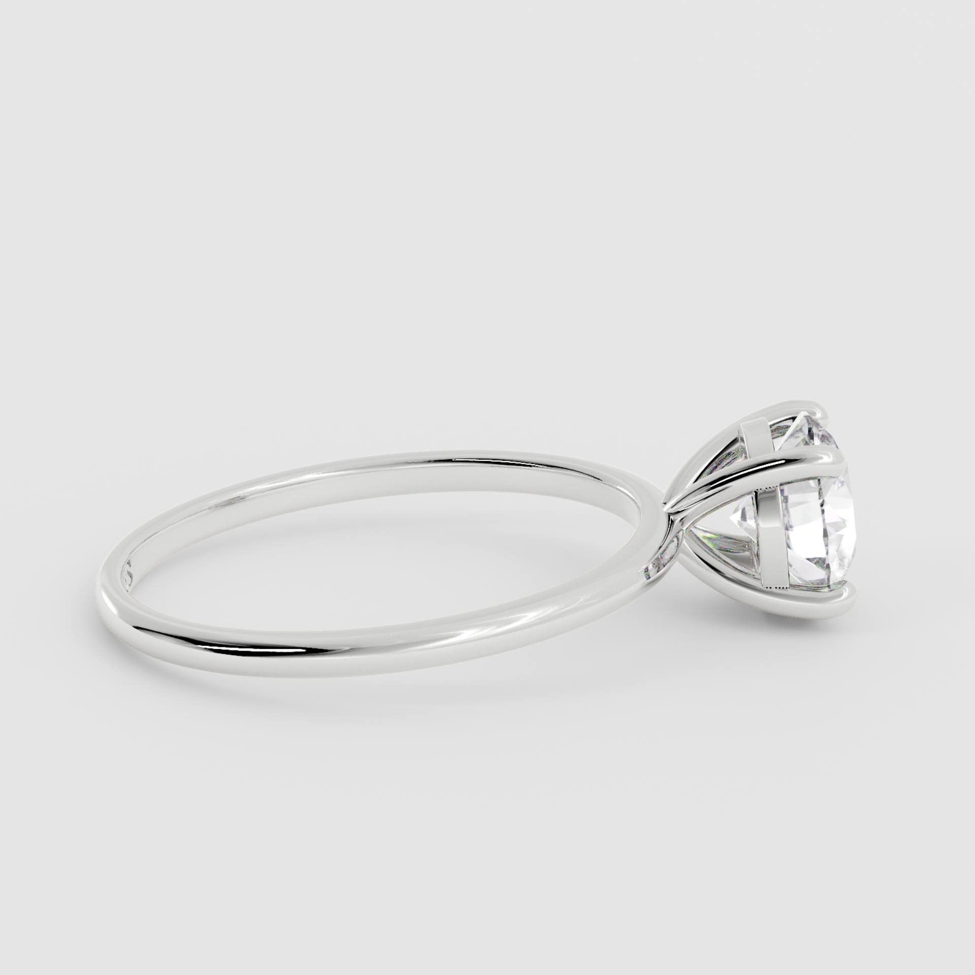 Classic 1.5mm Round Solitaire Ring – 1 CT