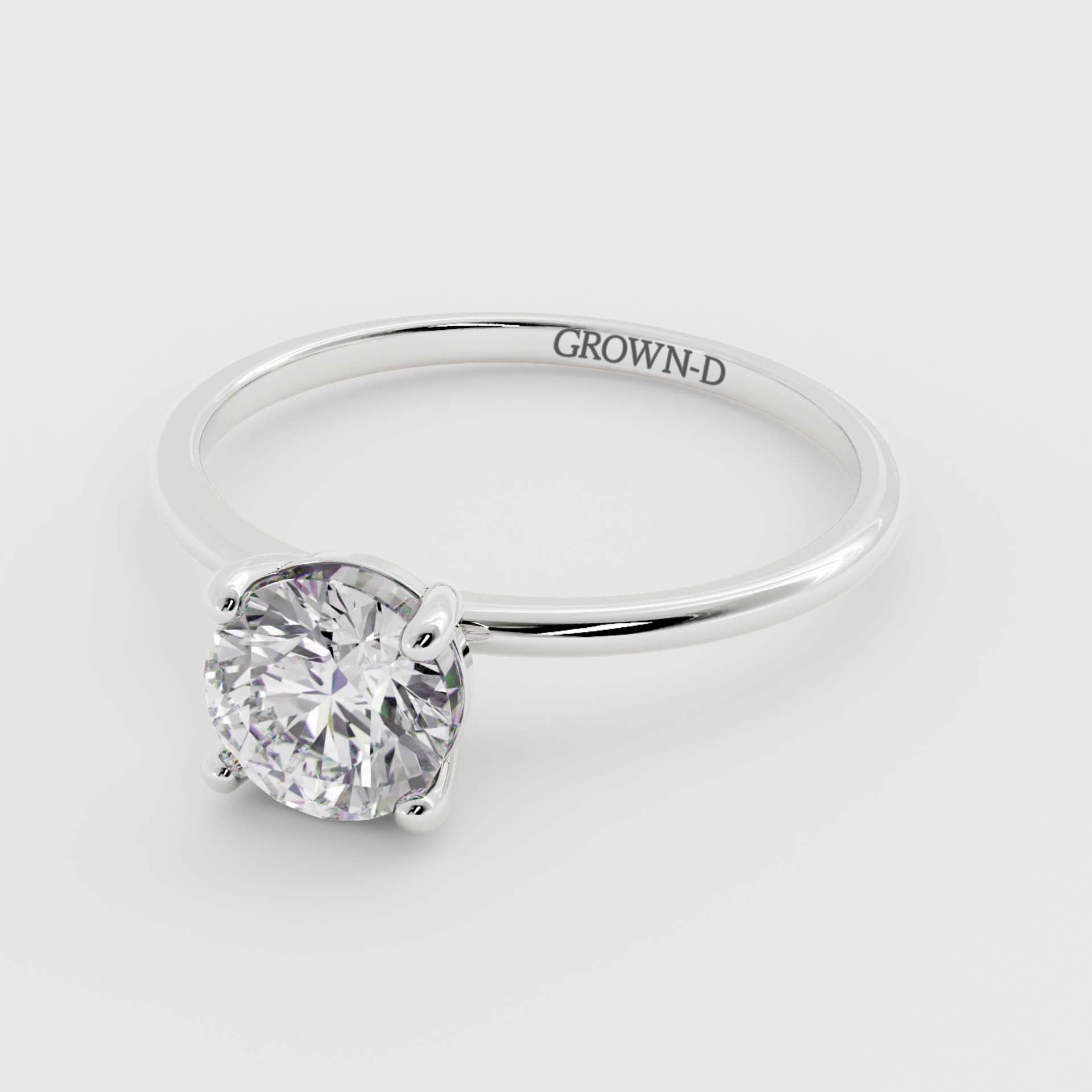 Classic 1.5mm Round Solitaire Ring – 1 CT
