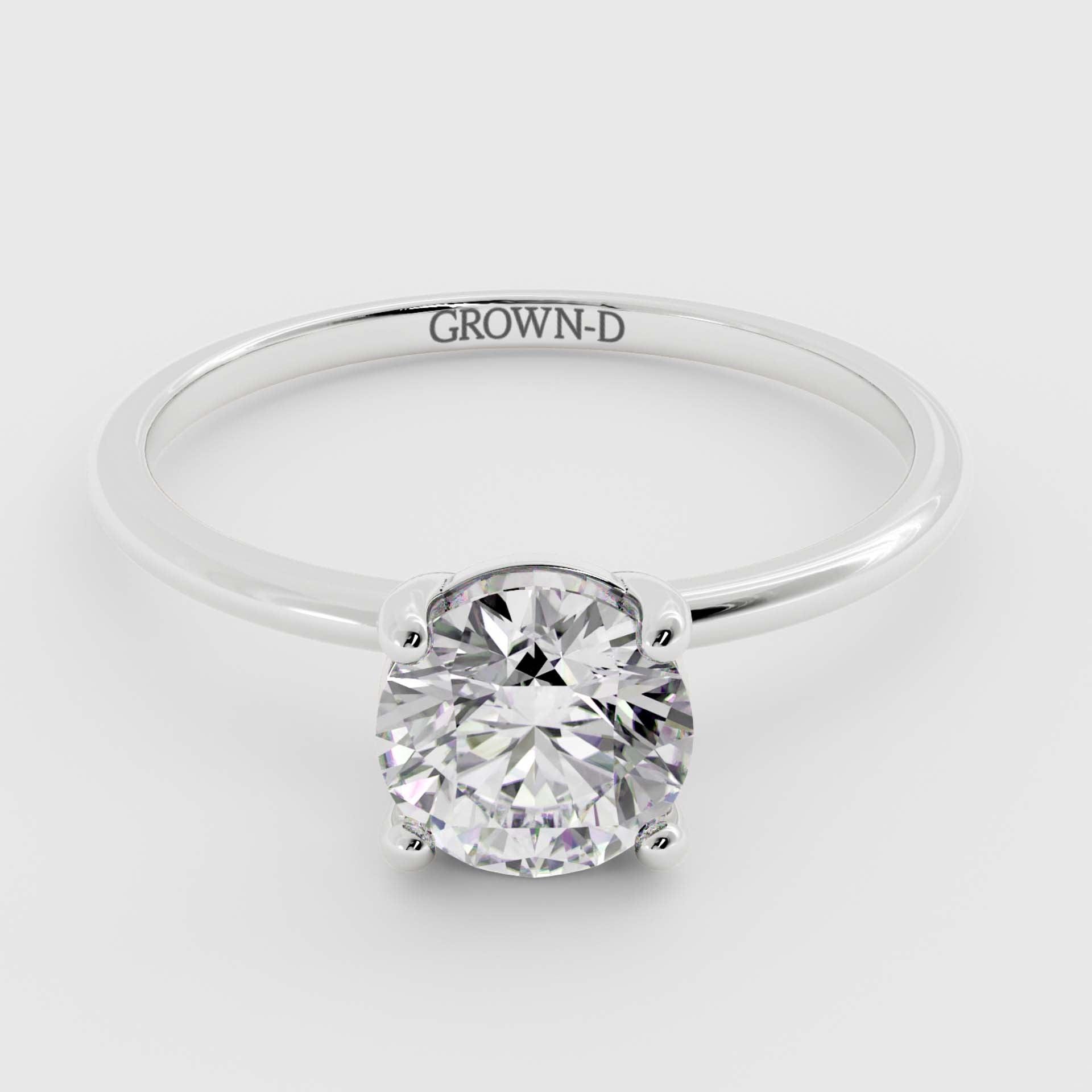Classic 1.5mm Round Solitaire Ring – 1 CT