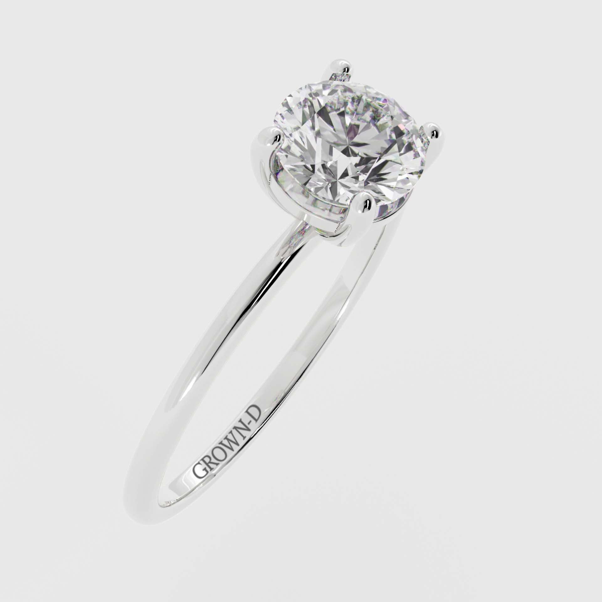 Classic 1.5mm Round Solitaire Ring – 1 CT