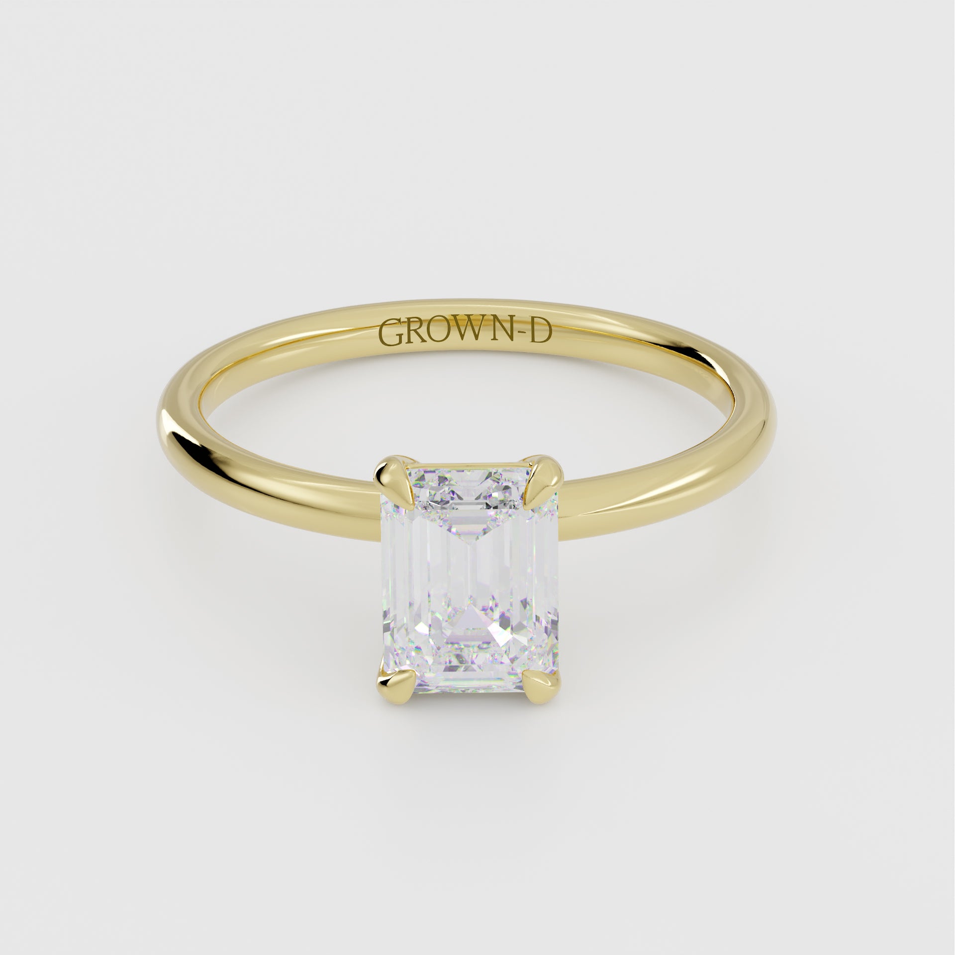 Emerald Cut Solitaire With Classic Band – 1 CT