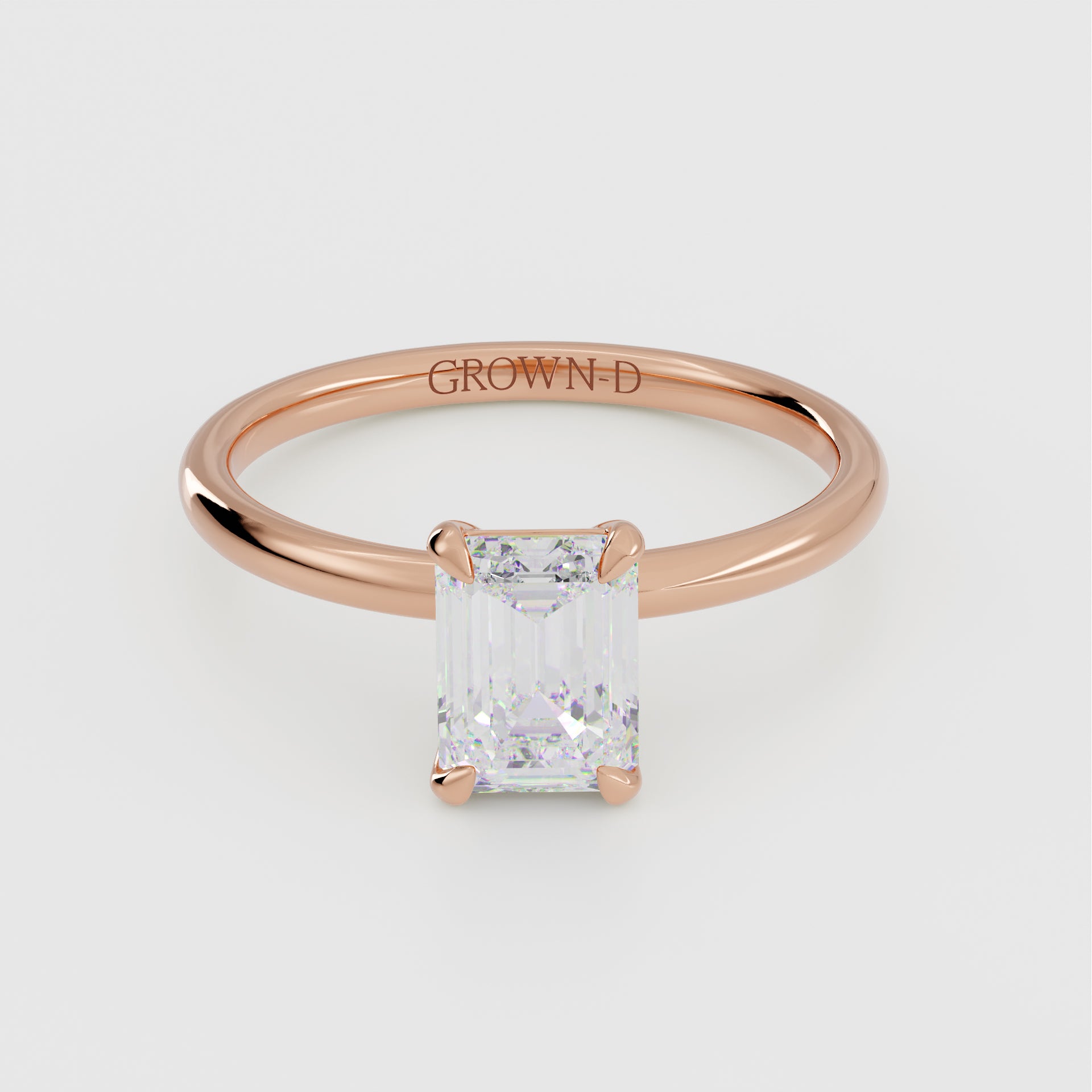 Emerald Cut Solitaire With Classic Band – 1 CT
