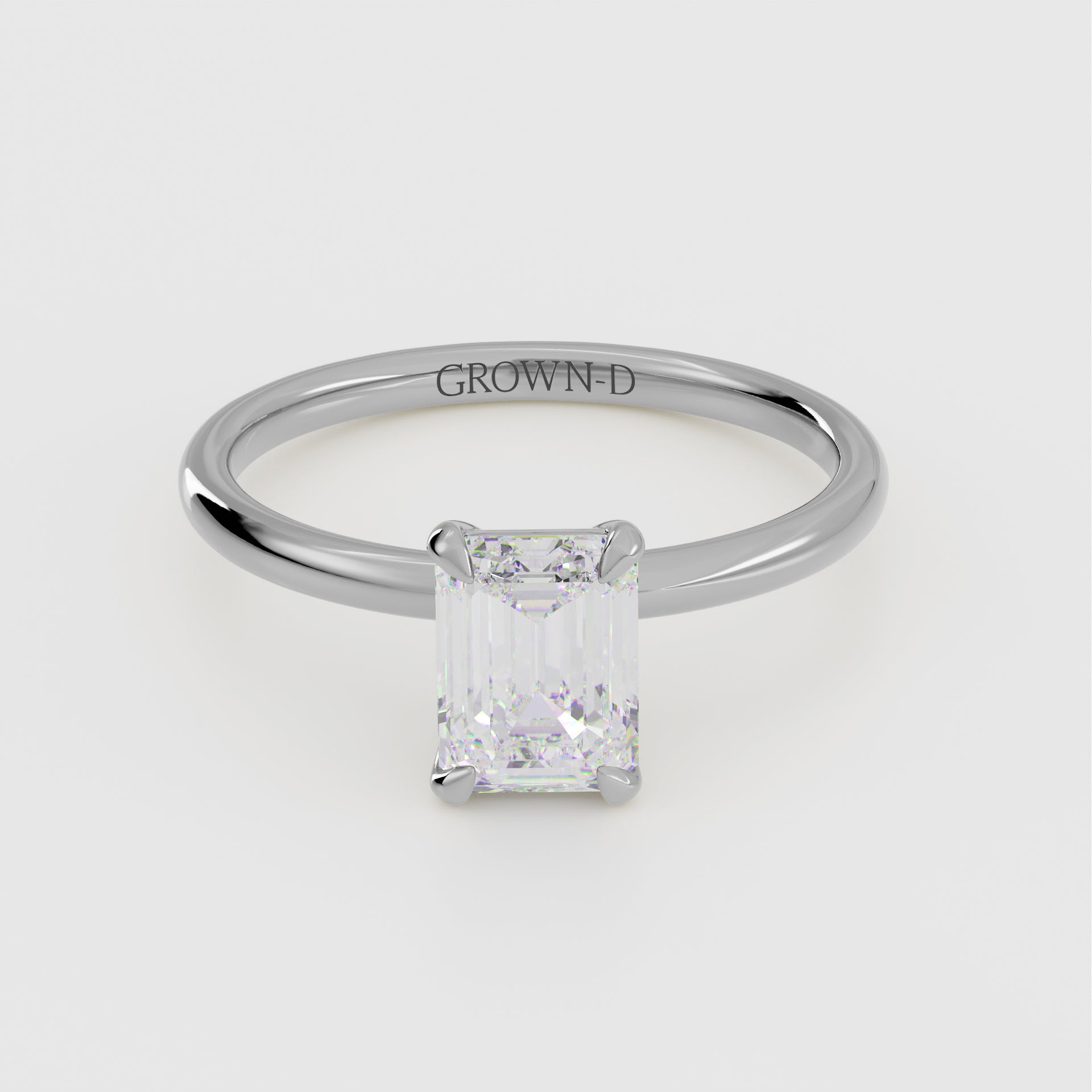 Emerald Cut Solitaire With Classic Band – 1 CT