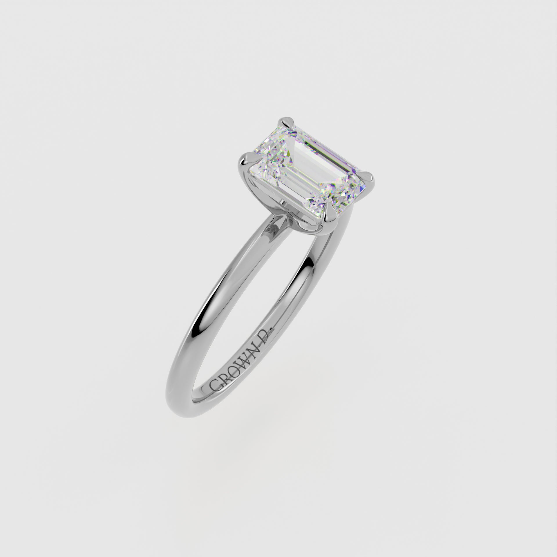 Emerald Cut Solitaire With Classic Band – 1 CT
