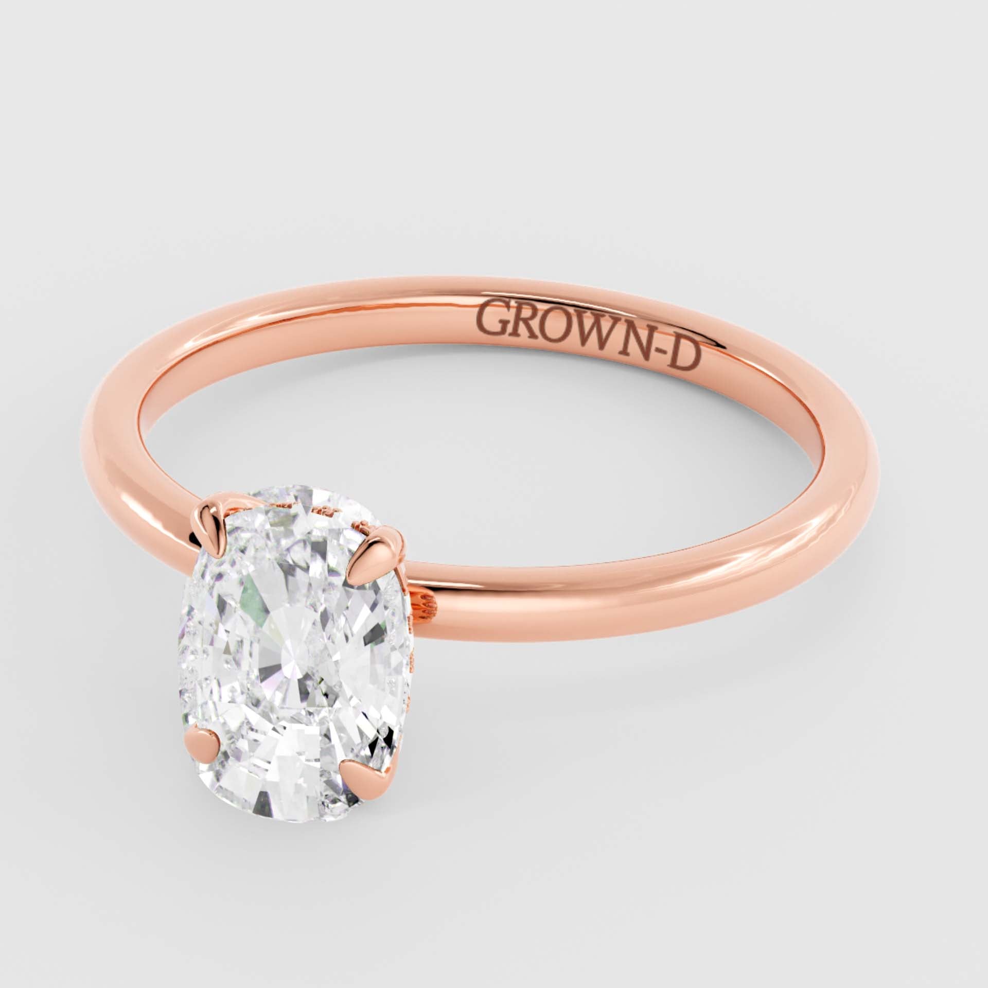 Oval Solitaire With Hidden Halo – 1 CT