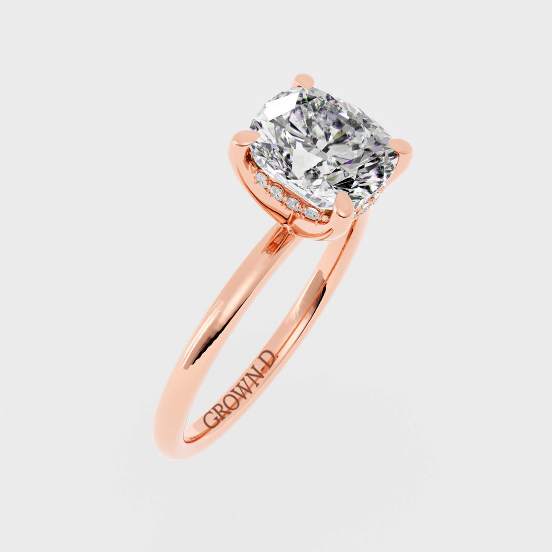 Cushion Solitaire With Pavé Band – 2.5 CT