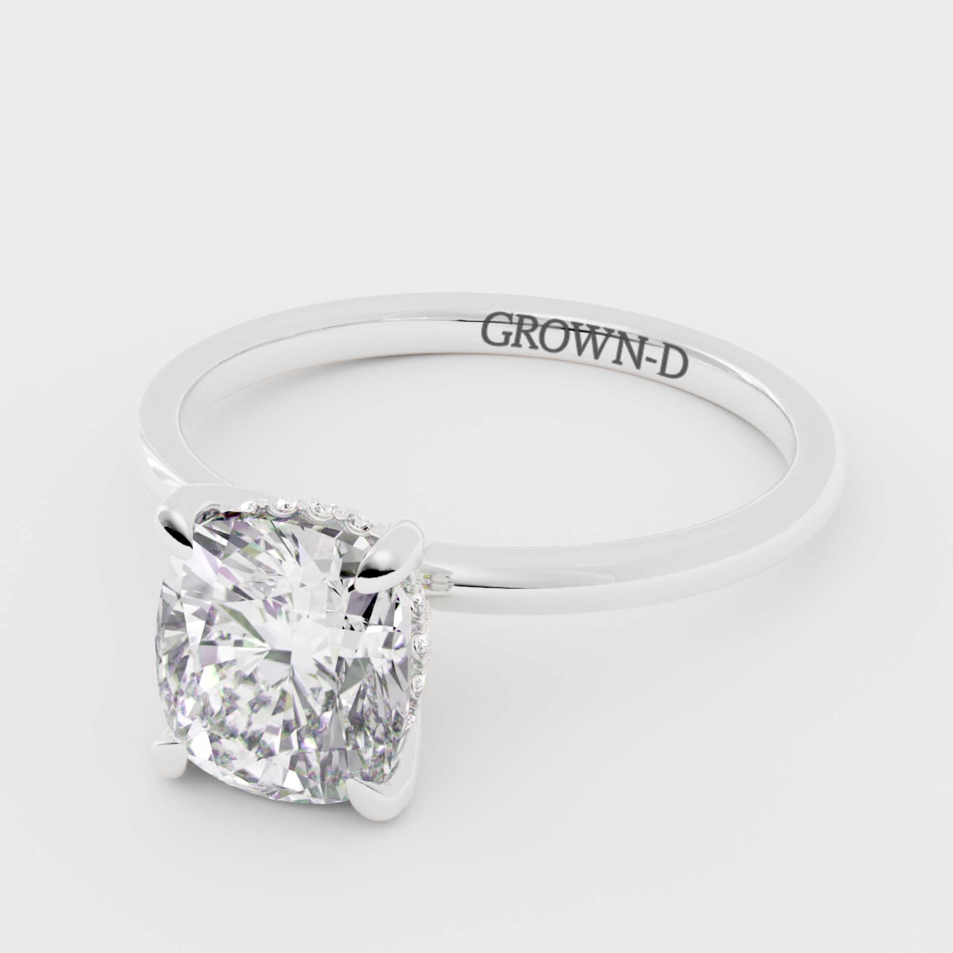 Cushion Solitaire With Pavé Band – 2.5 CT