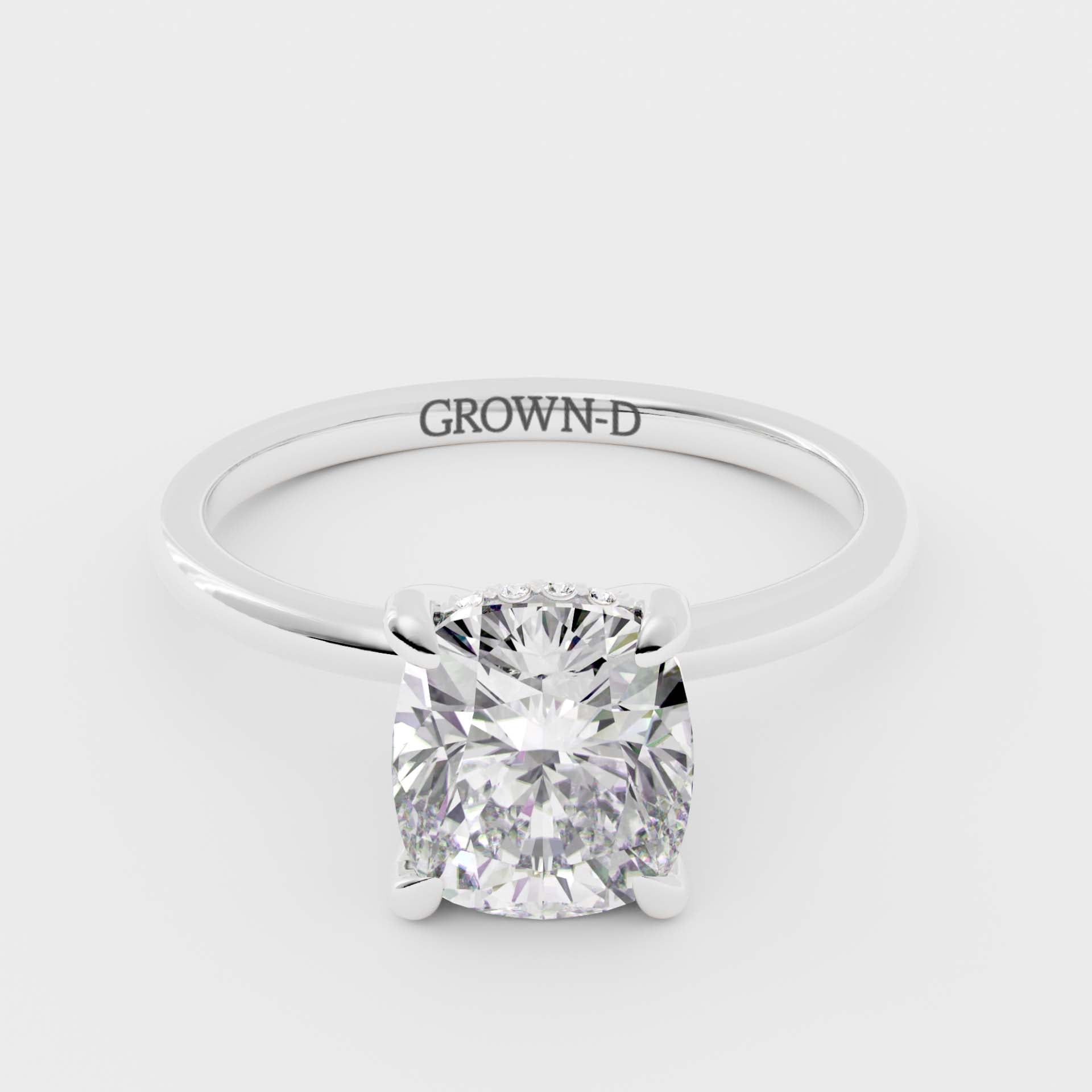 Cushion Solitaire With Pavé Band – 2.5 CT