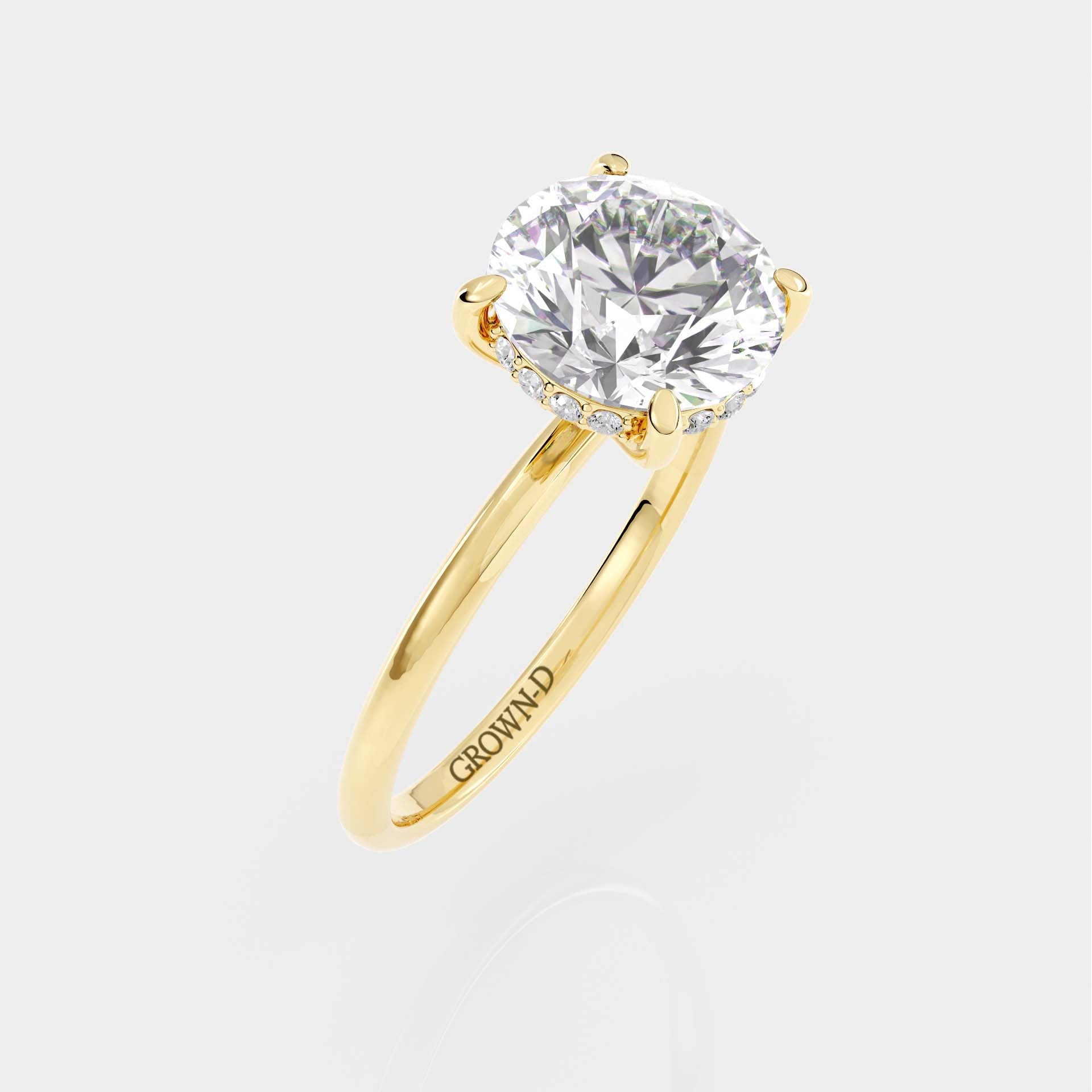 Round Solitaire With Bold Band – 3.5 CT