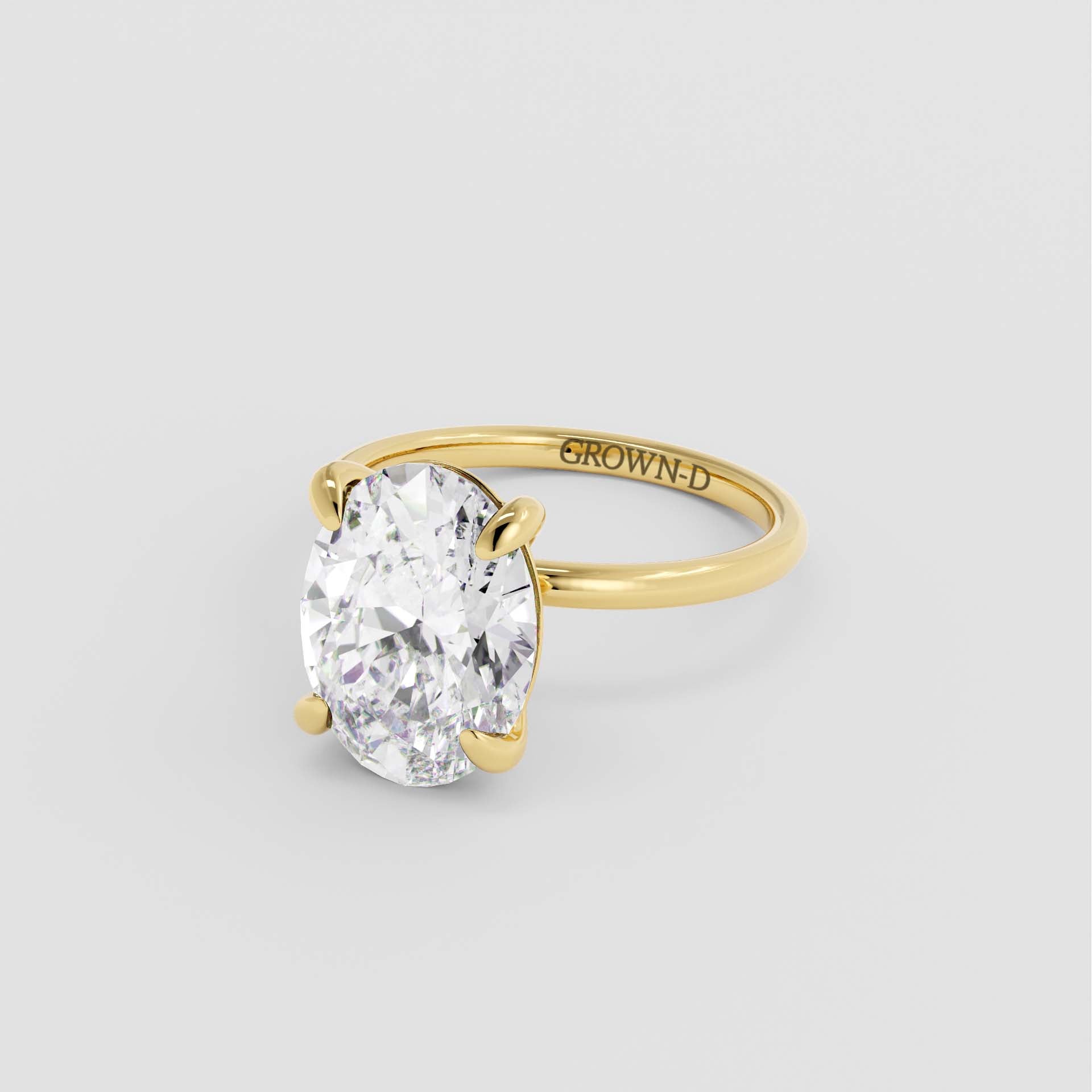 Classic Oval Solitaire Ring – 3 CT