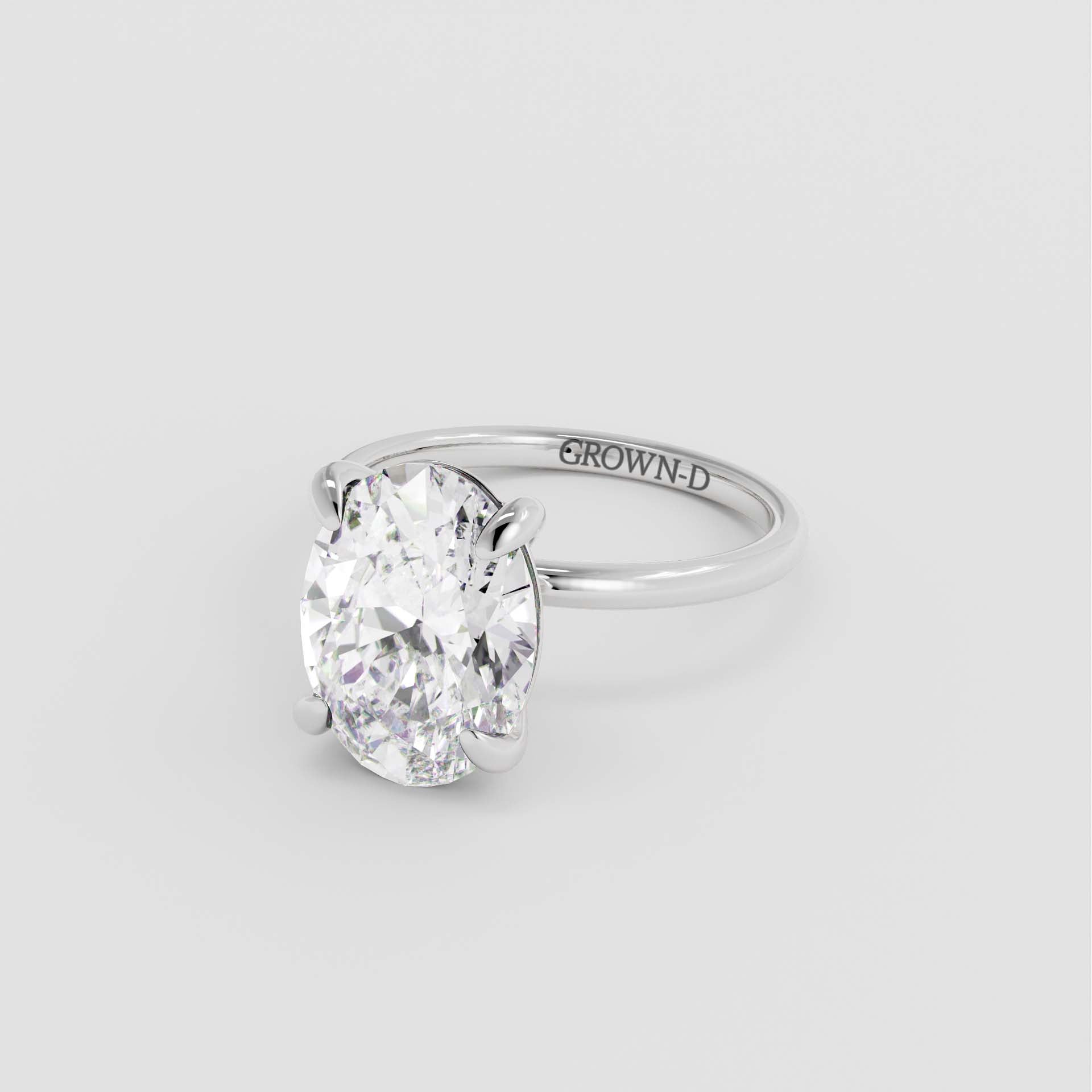 Classic Oval Solitaire Ring – 3 CT