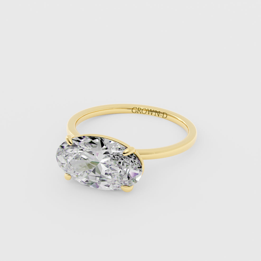 Oval Solitaire With Pavé Band – 1 CT