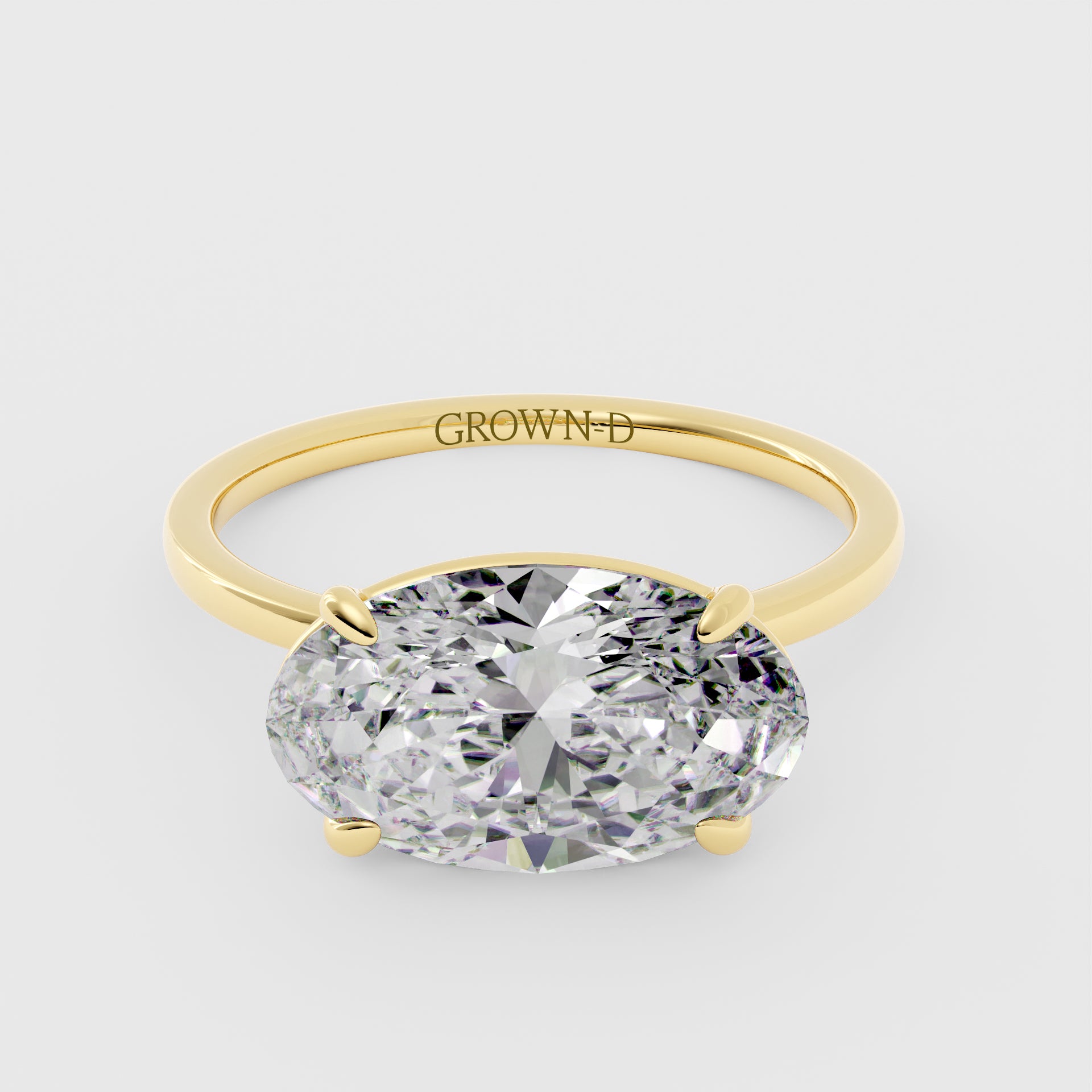 Oval Solitaire With Pavé Band – 1 CT