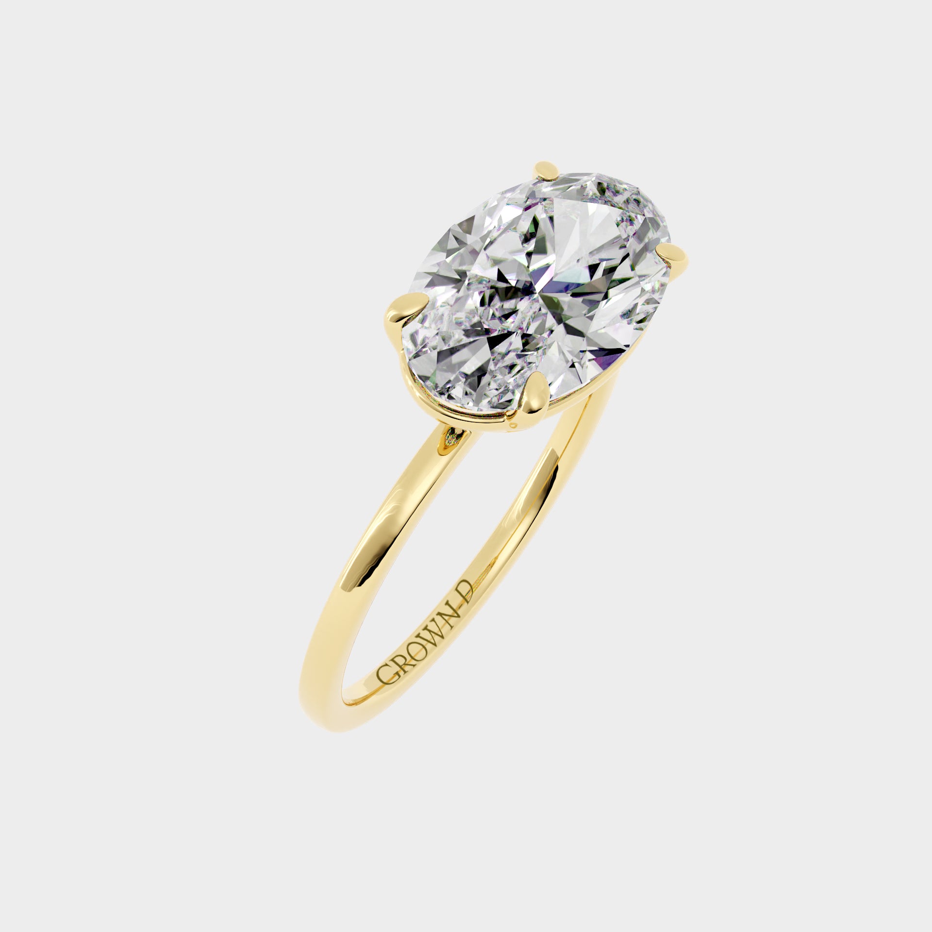 Oval Solitaire With Pavé Band – 1 CT