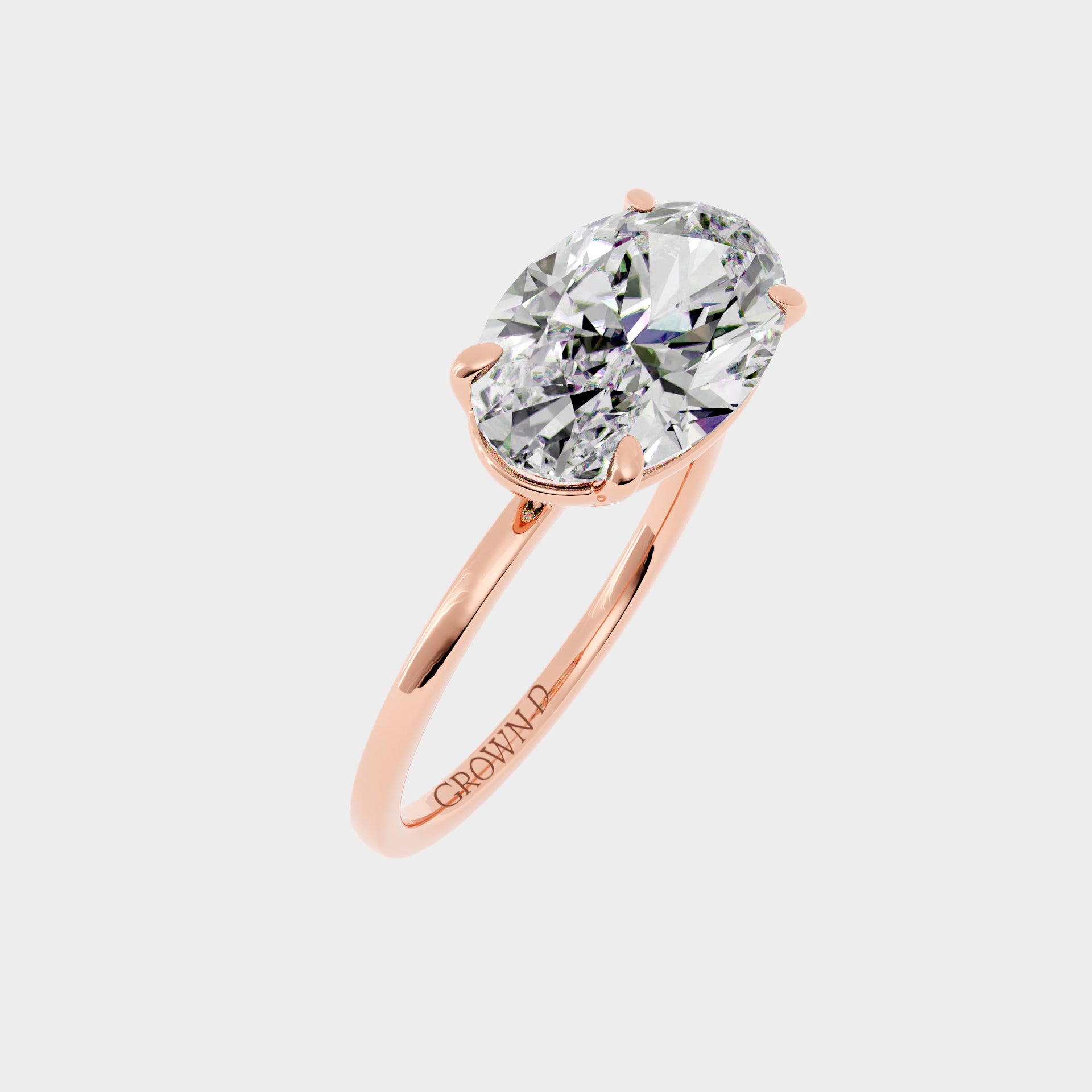 Oval Solitaire With Pavé Band – 1 CT