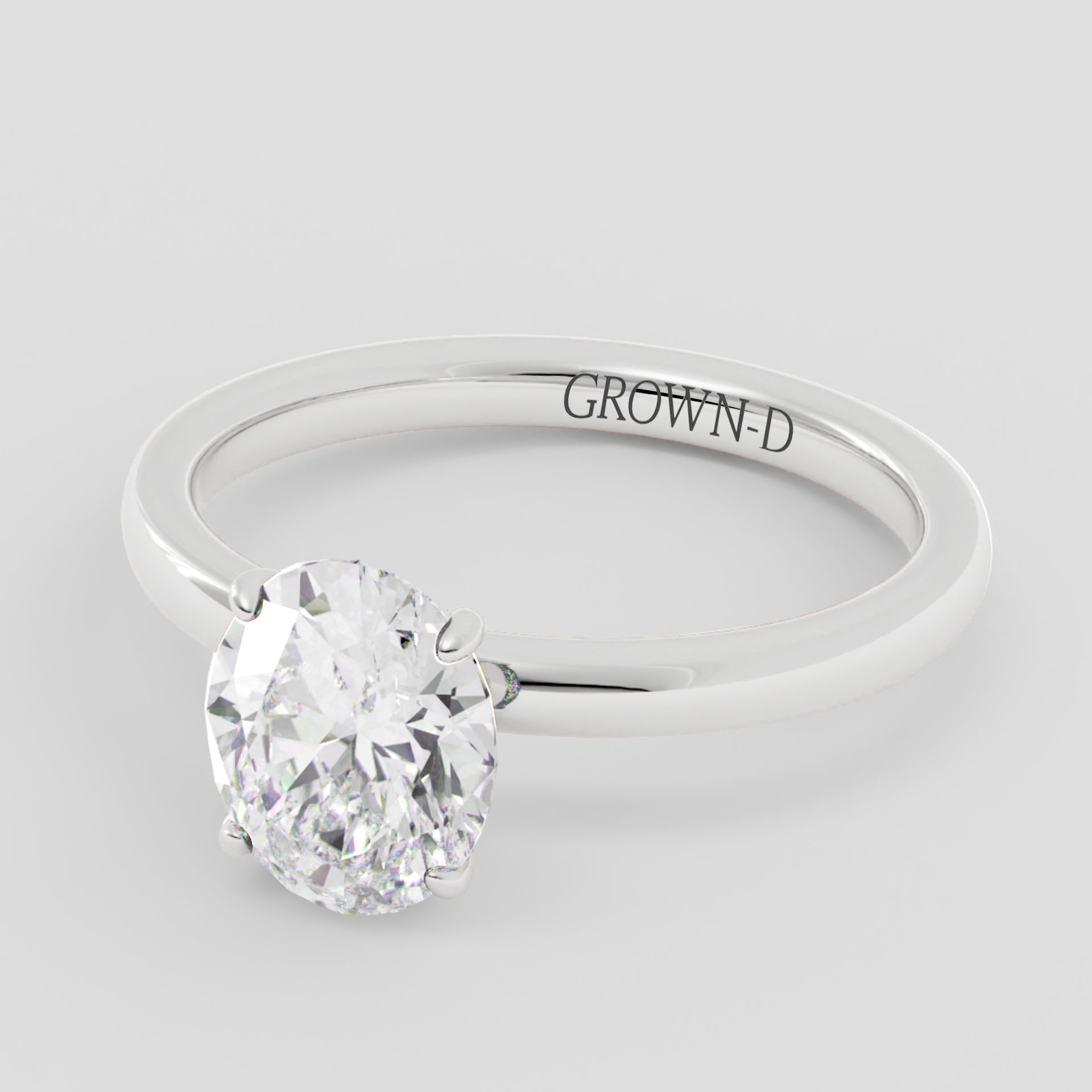 Oval Solitaire With Four Prong Setting – 1 CT
