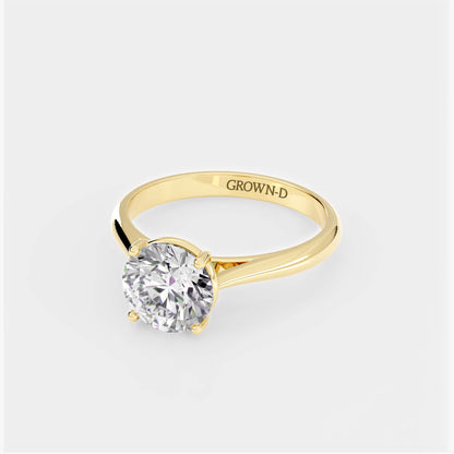 Round Solitaire With Slim Band – 1.5 CT