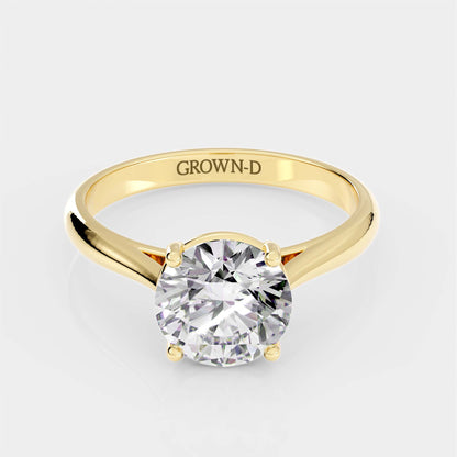 Round Solitaire With Slim Band – 1.5 CT