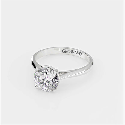 Round Solitaire With Slim Band – 1.5 CT