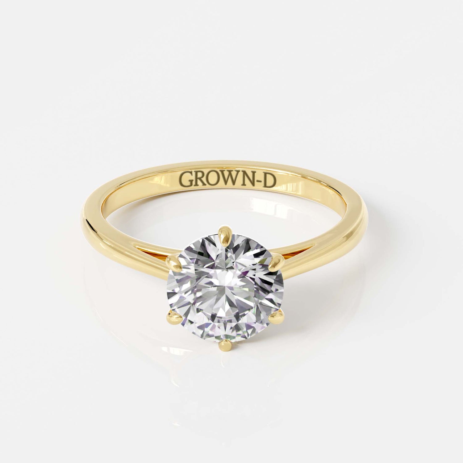 Classic 6-Prong Round Solitaire Ring – 1 CT