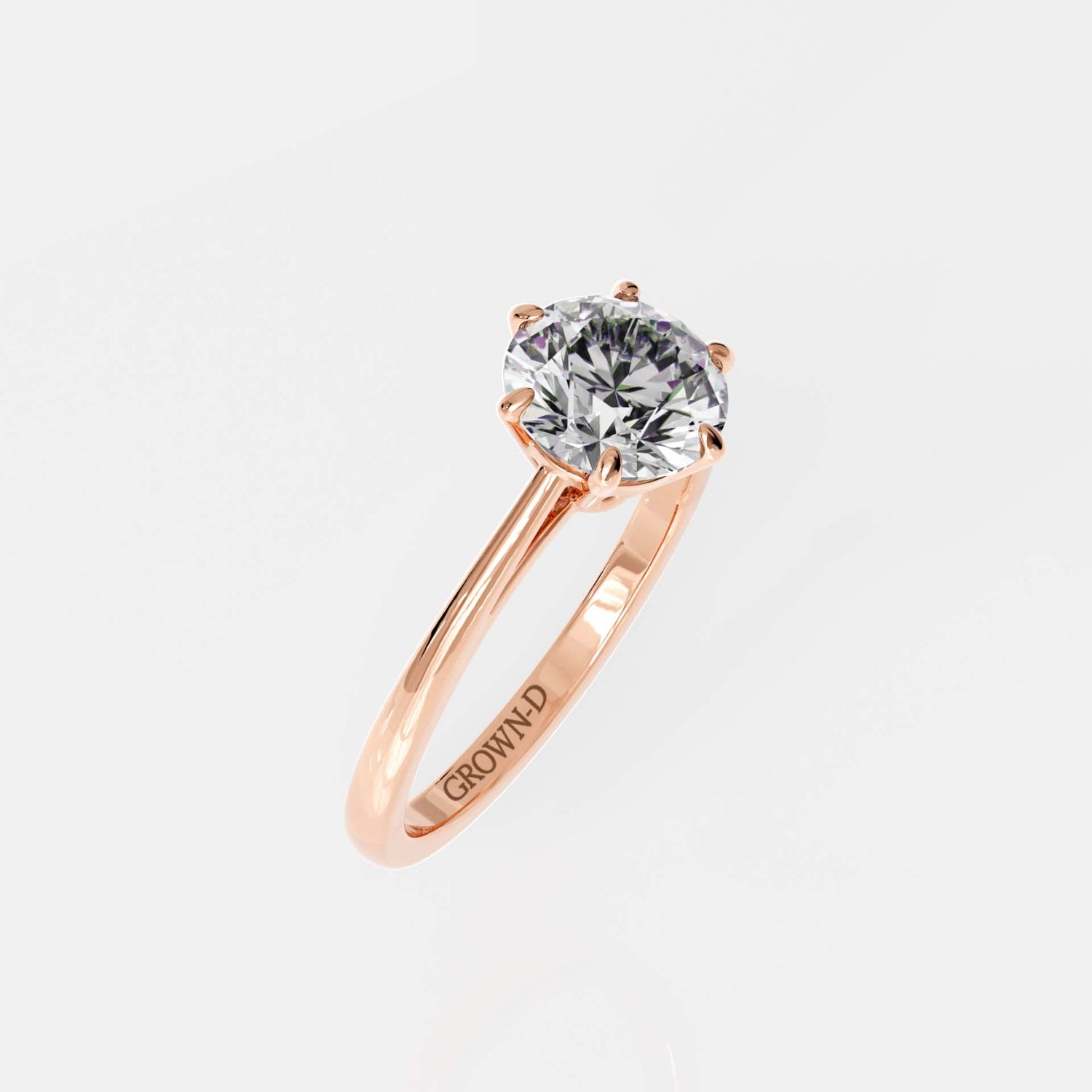 Classic 6-Prong Round Solitaire Ring – 1 CT