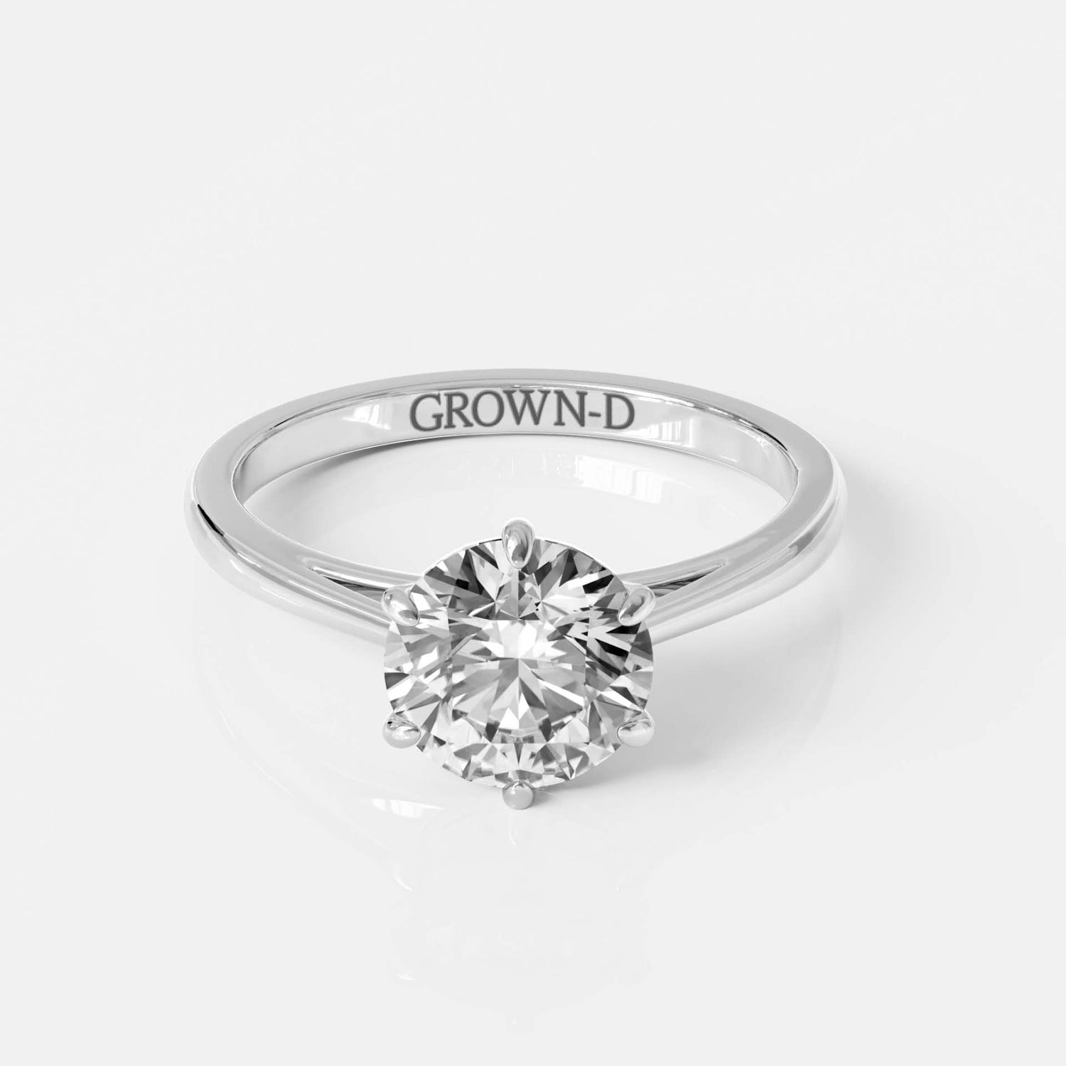 Classic 6-Prong Round Solitaire Ring – 1 CT