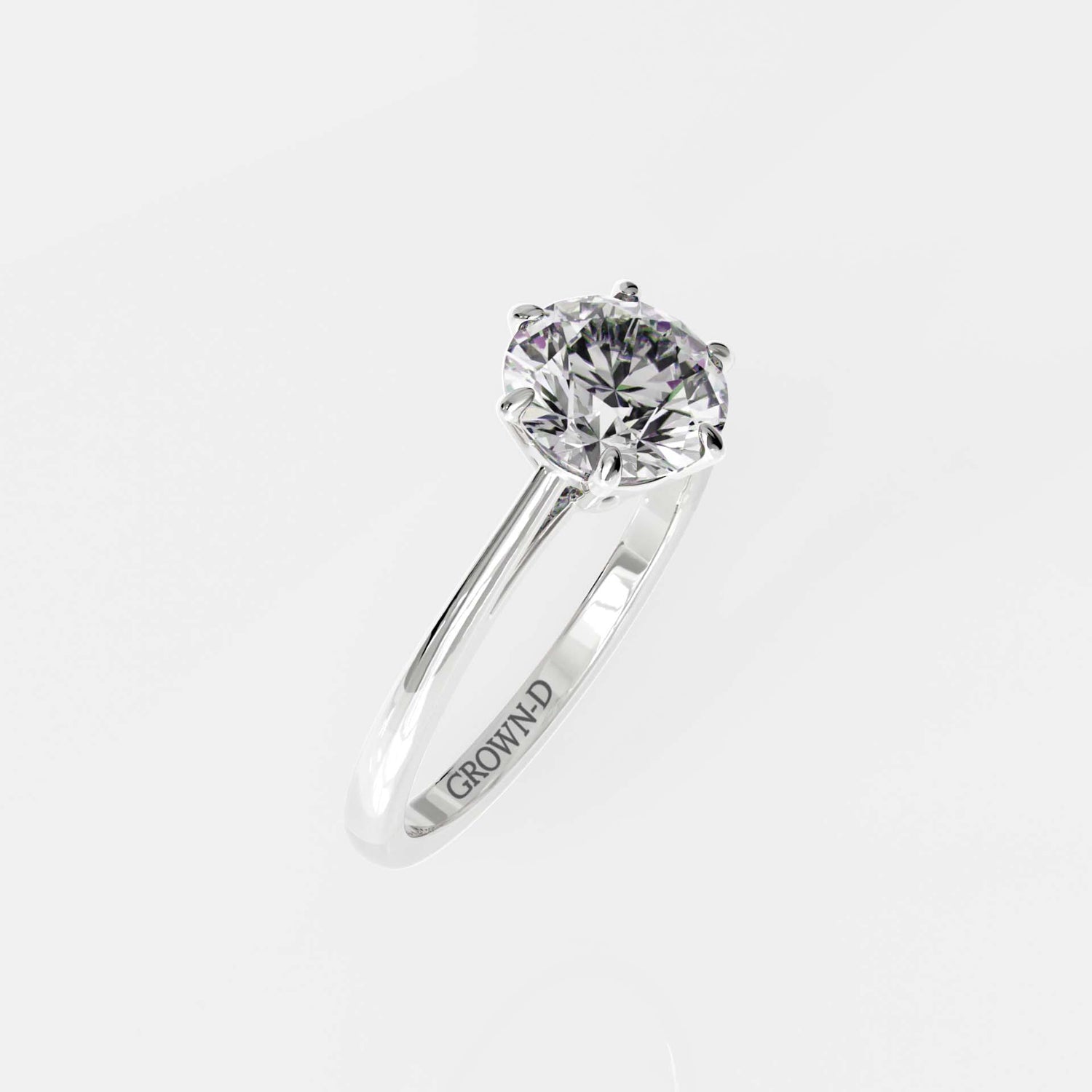 Classic 6-Prong Round Solitaire Ring – 1 CT