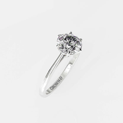 Classic 6-Prong Round Solitaire Ring – 1 CT