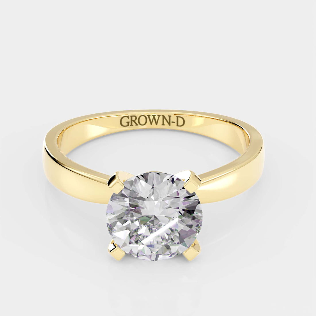 Round Solitaire With Square Band – 1.5 CT