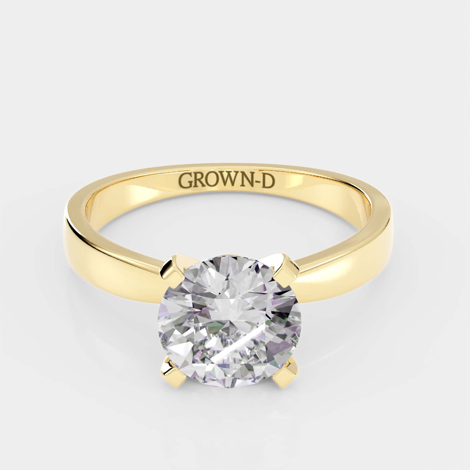 Round Solitaire With Square Band – 1.5 CT