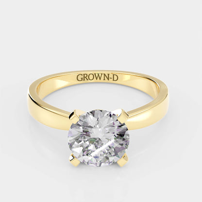 Round Solitaire With Square Band – 1.5 CT