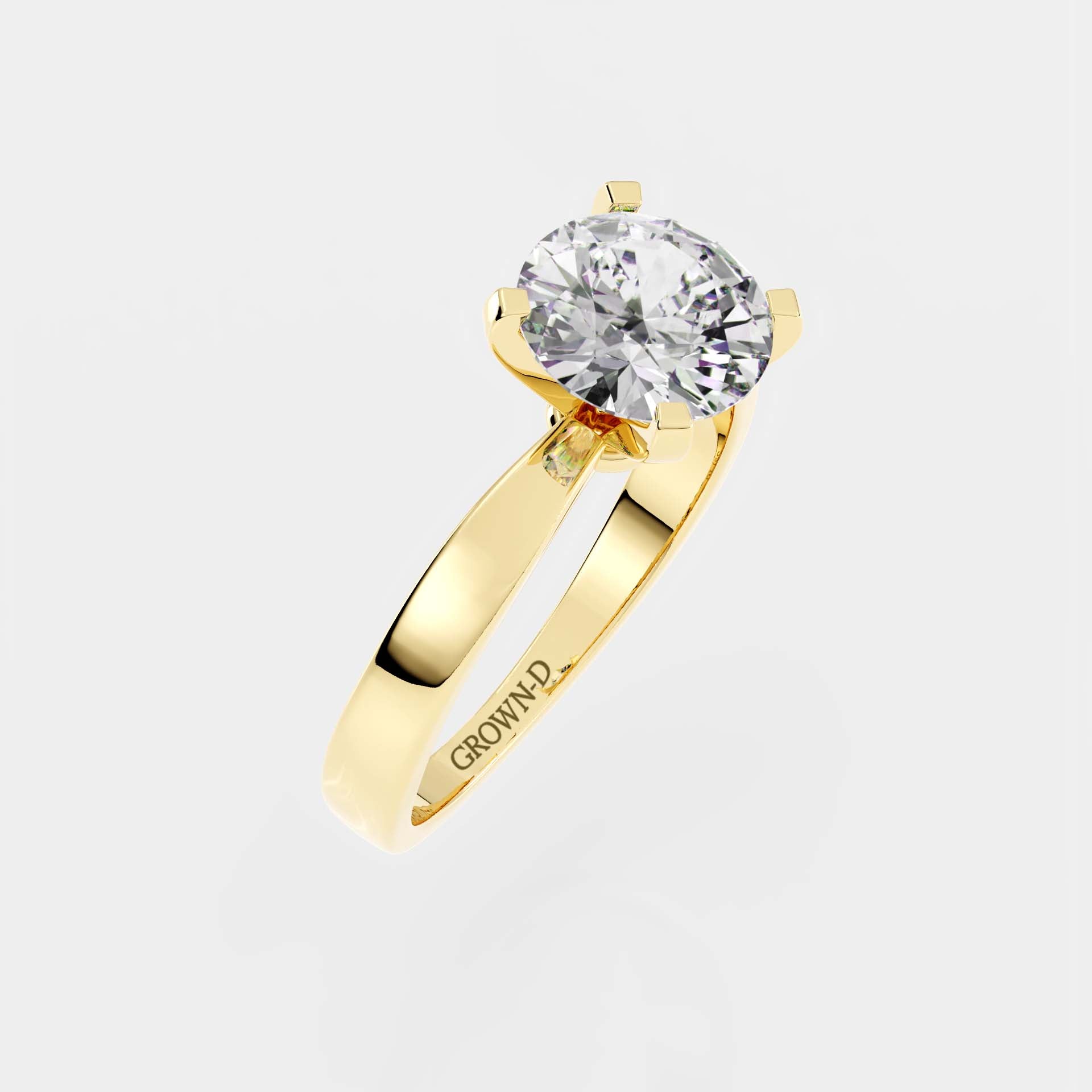 Round Solitaire With Square Band – 1.5 CT