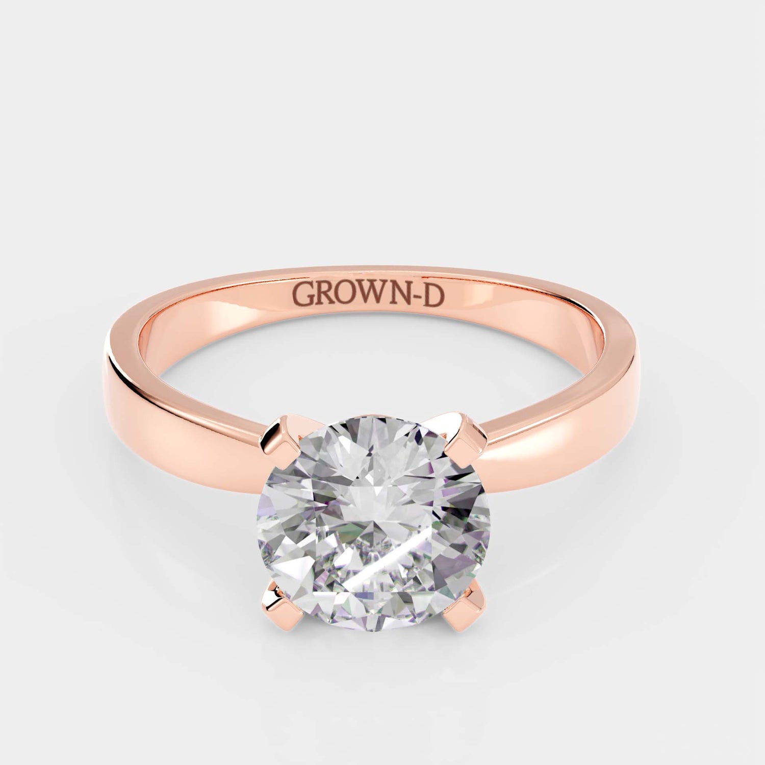 Round Solitaire With Square Band – 1.5 CT