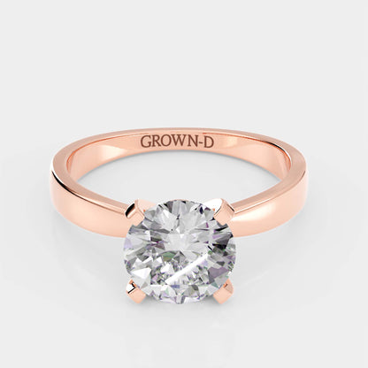 Round Solitaire With Square Band – 1.5 CT