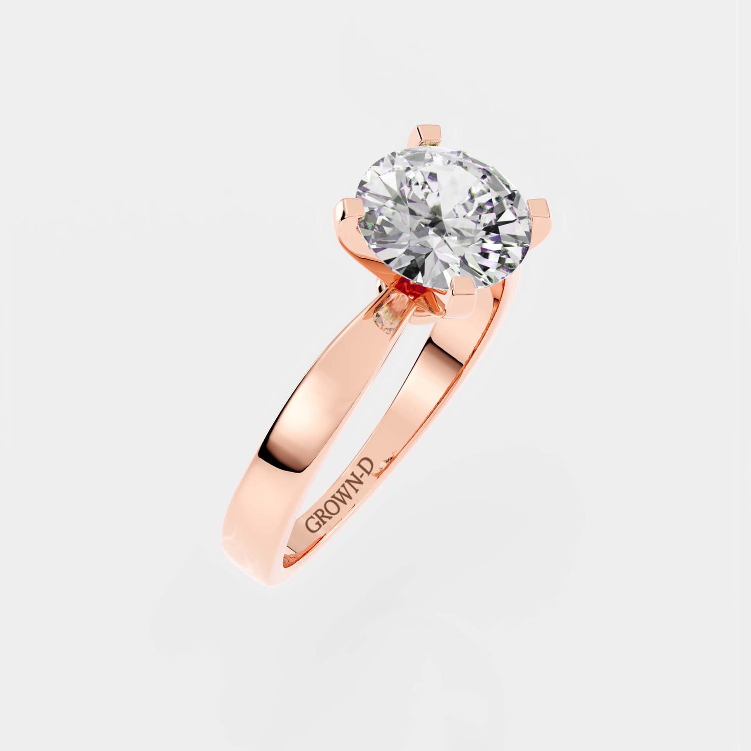 Round Solitaire With Square Band – 1.5 CT