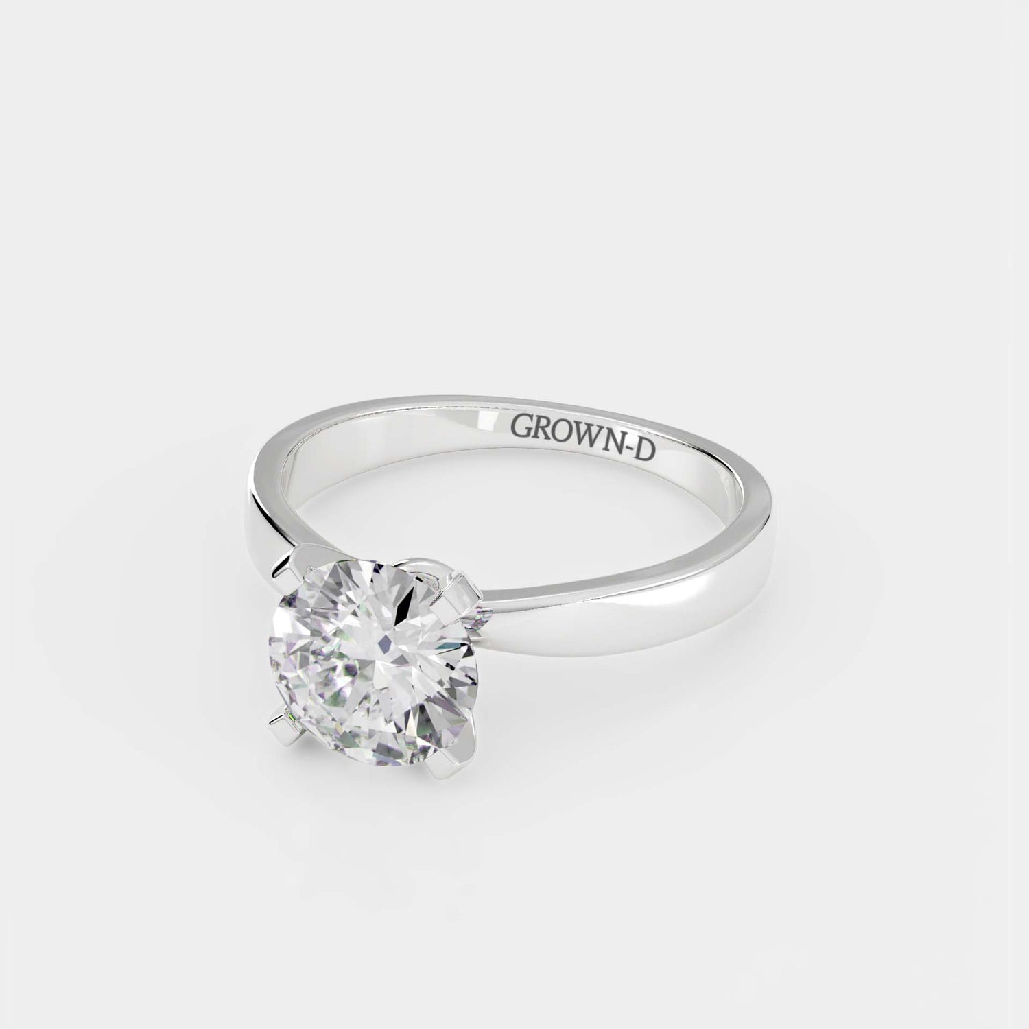 Round Solitaire With Square Band – 1.5 CT