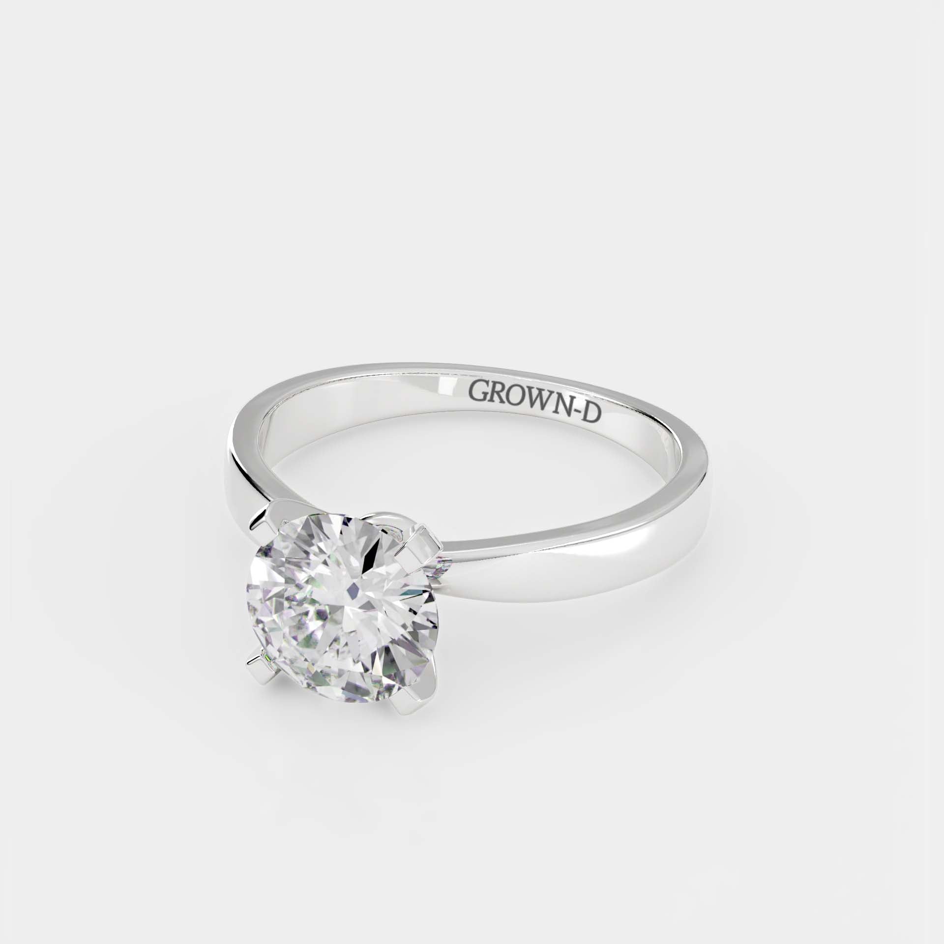 Round Solitaire With Square Band – 1.5 CT