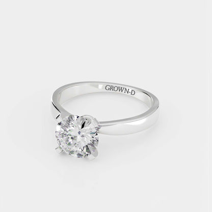 Round Solitaire With Square Band – 1.5 CT